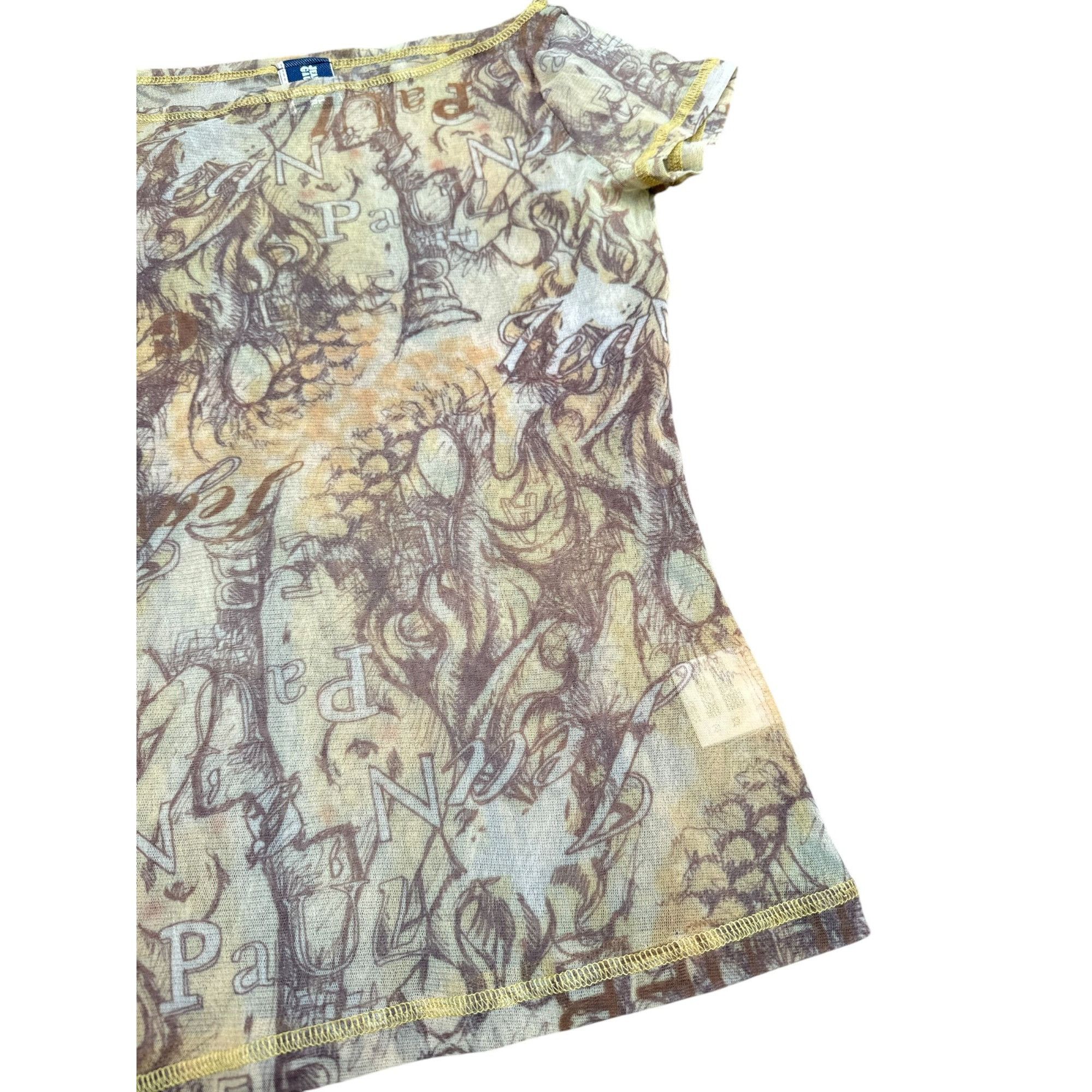 Jean Paul Gaultier Mesh beige t-shirt Size XS / US 0-2 / IT 36-38 - 2 Thumbnail