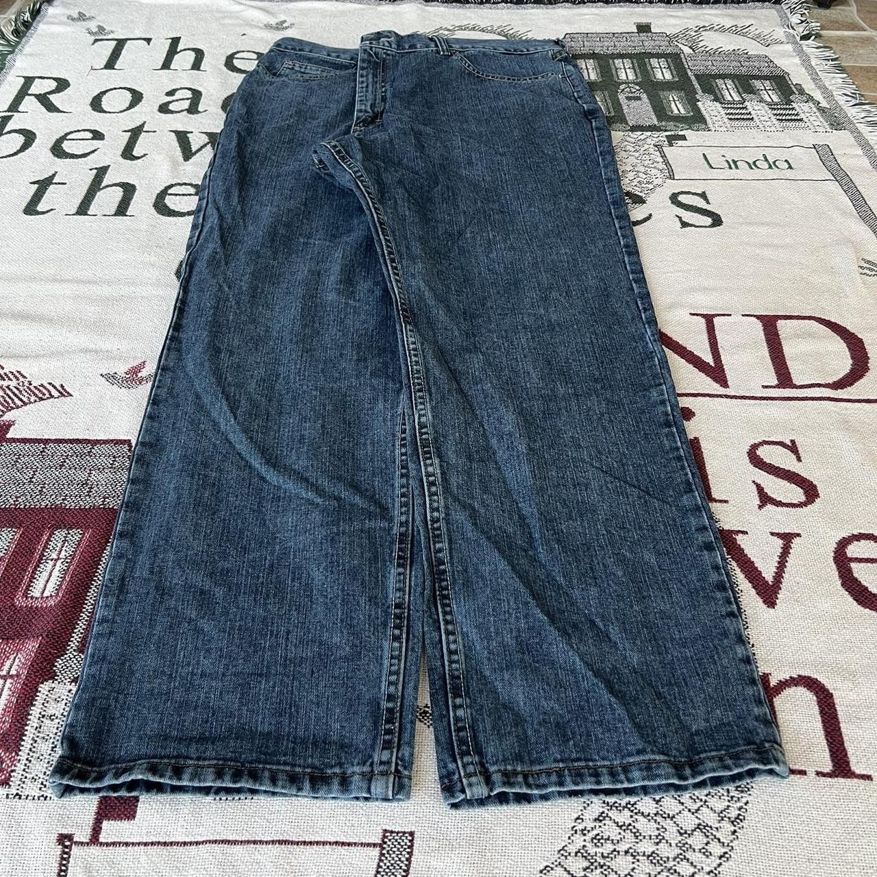 Vintage Vintage Y2K/2000s Baggy Grunge Dark Wash Denim Jeans! Size US 42 / EU 58 - 3 Thumbnail