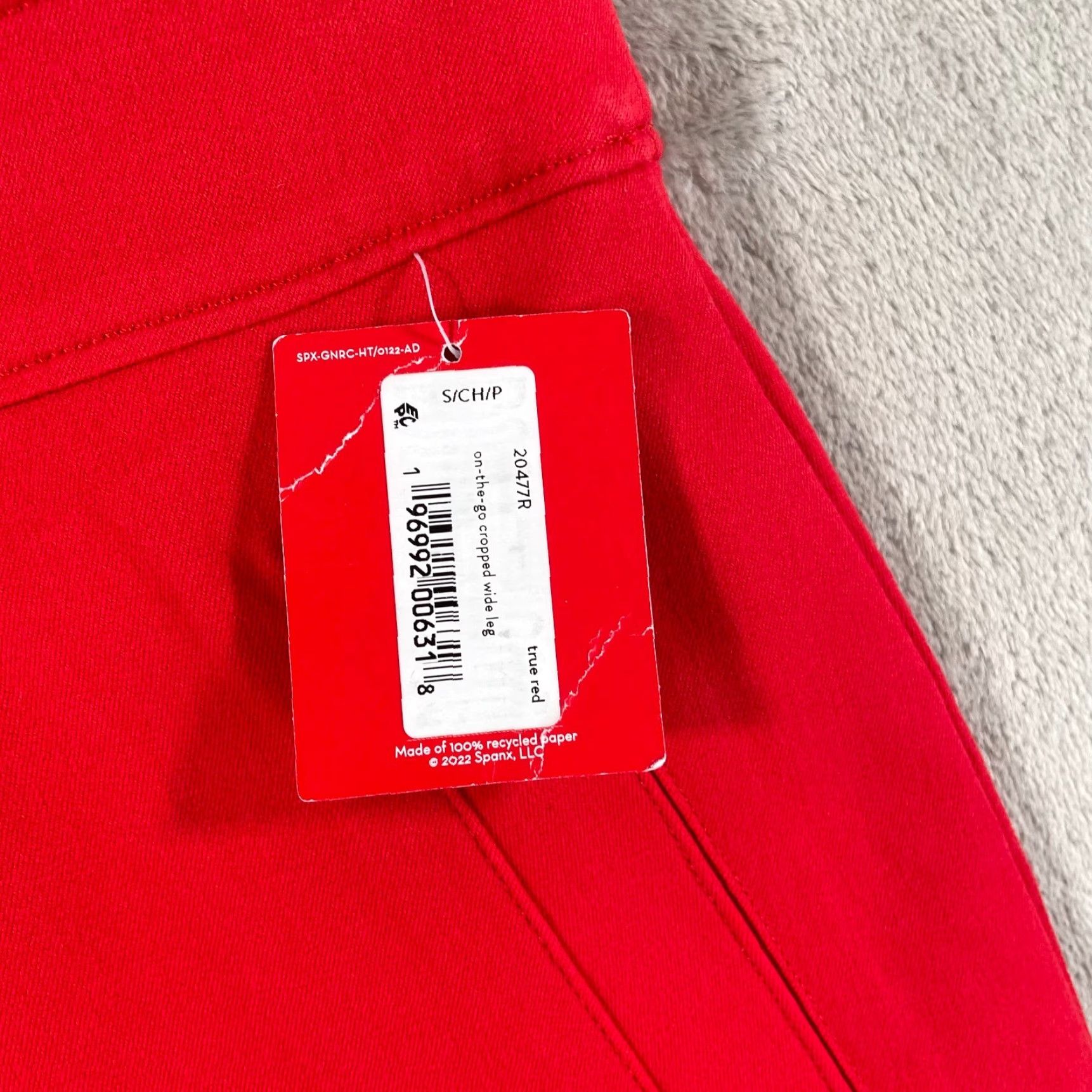 Spanx SPANX On-the-Go Cropped Wide-Leg Pants True Red NWT Small Shaping Pull-On Size 28" / US 6 / IT 42 - 3 Thumbnail