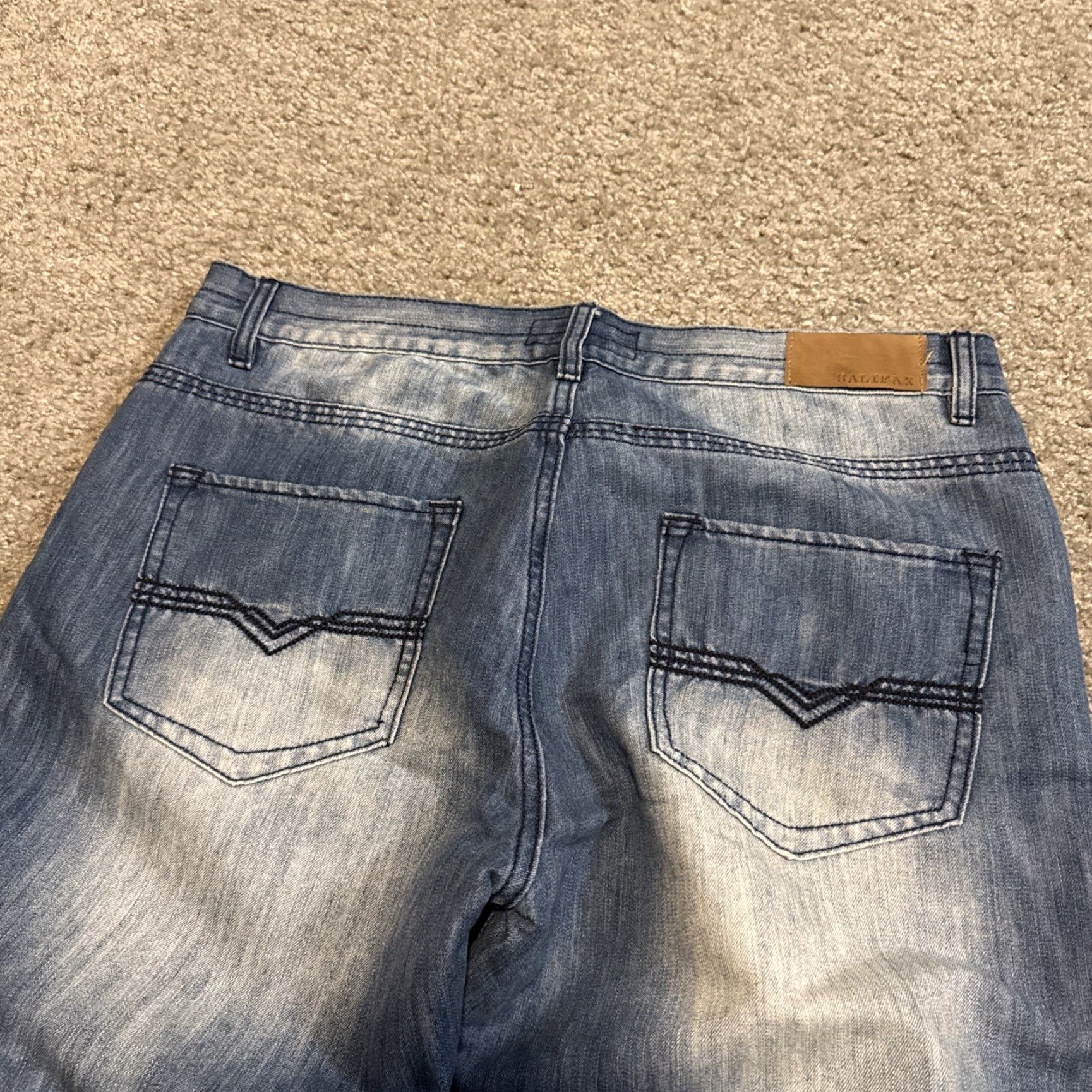 Vintage VINTAGE Halifax Baggy Wide Leg Jeans Denim Blue 38x32 Men Regular Inseam 32 Kings? Size US 38 / EU 54 - 3 Thumbnail