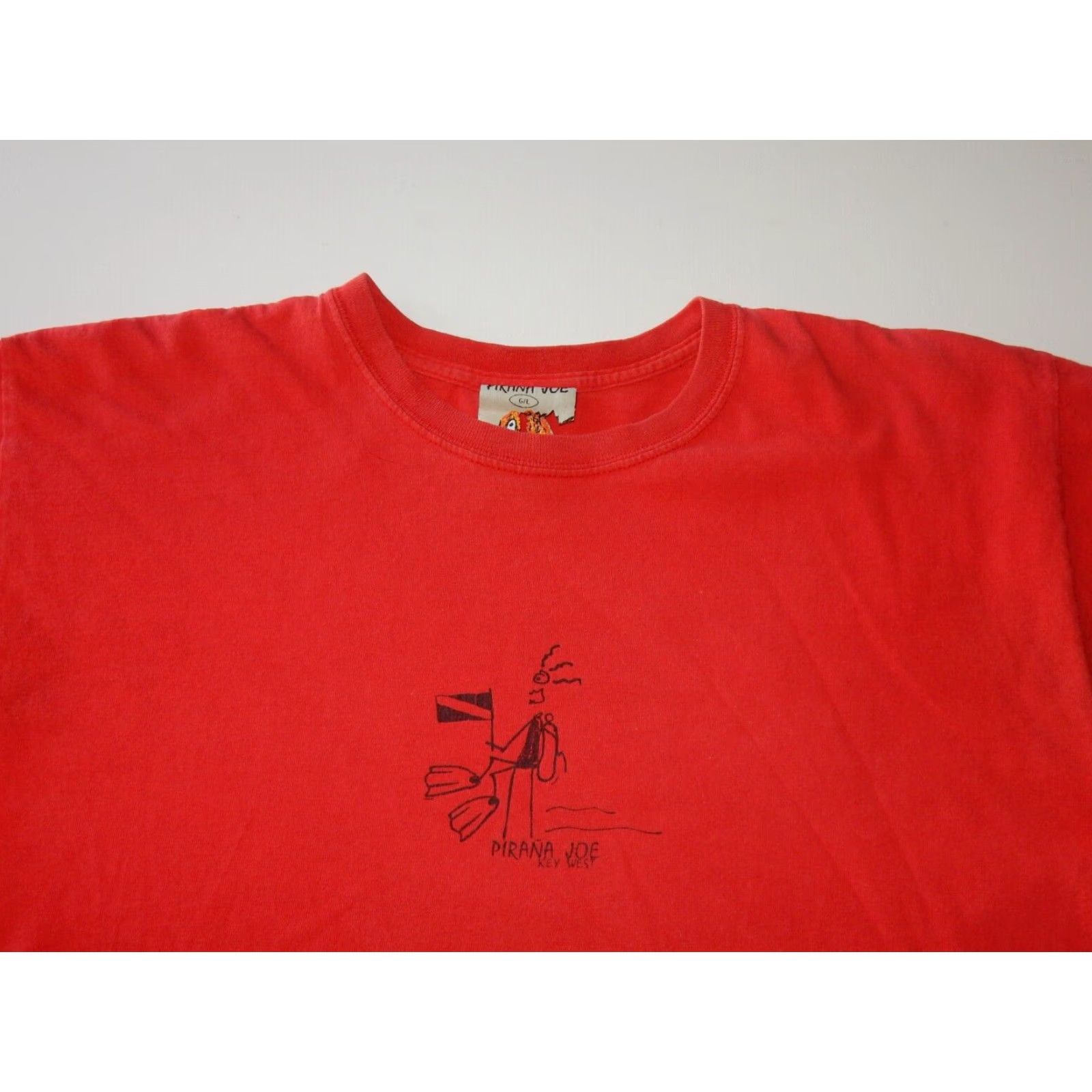 Vintage VINTAGE Pirana Joe Men's T Shirt Size L Short Sleeve Cotton Red Graphic Print Key West Size US L / EU 52-54 / 3 - 2 Thumbnail