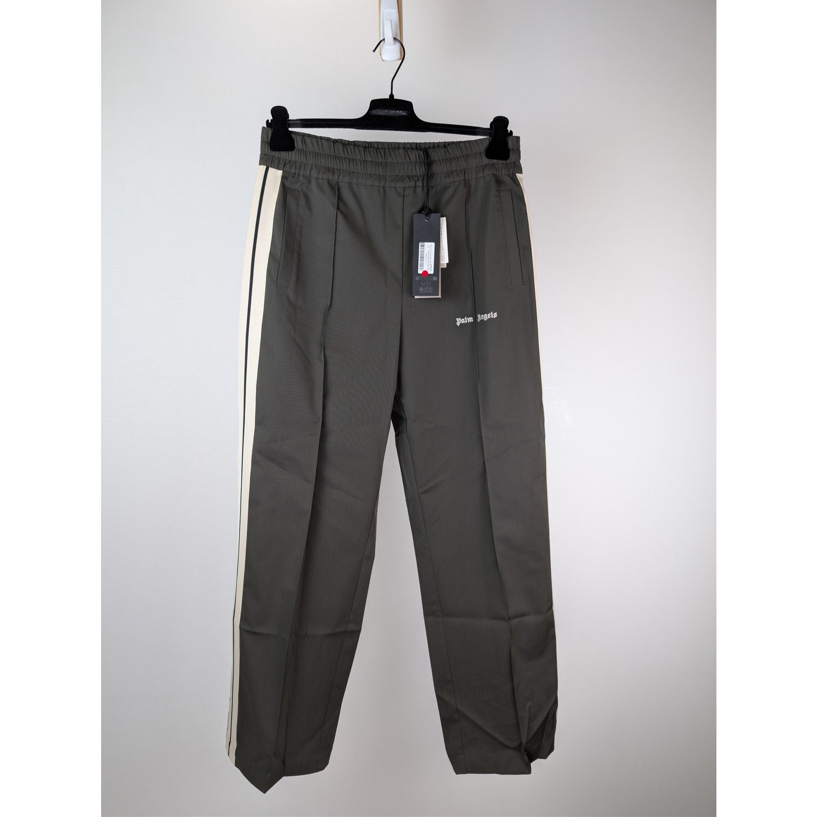 Palm Angels o1rshd1 Classic Logo Wool Track Pants in Military/Off-White Size US 32 / EU 48 - 1 Thumbnail