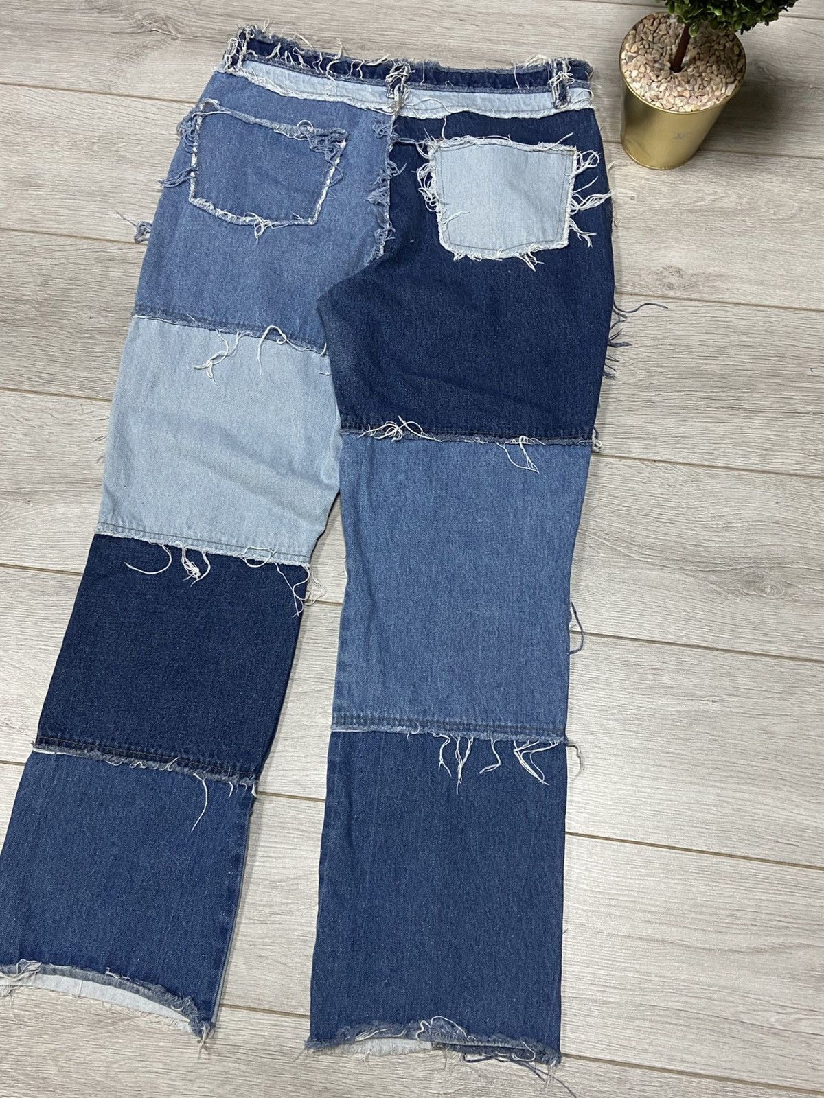Jaded London Jaded London Gray Patchwork Flared Jeans Size US 32 / EU 48 - 8 Thumbnail
