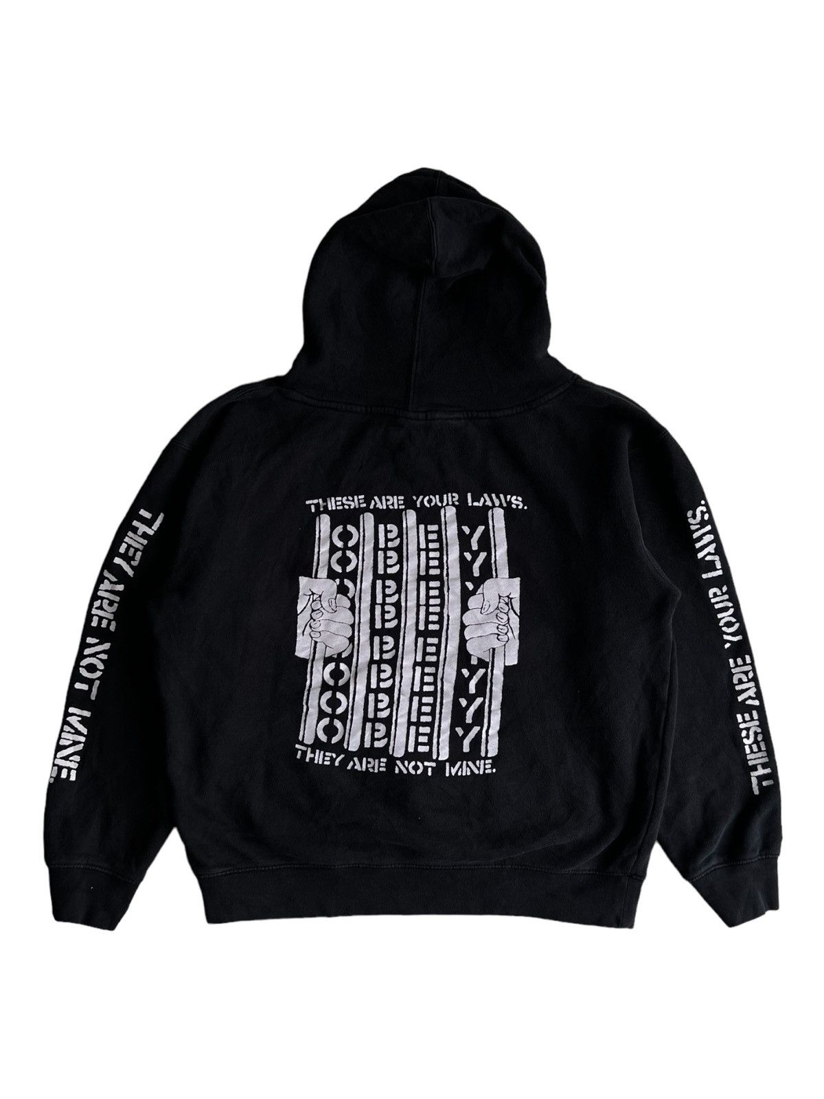 Hook-Ups × Obey × Vintage Vintage Obey Propaganda "YOUR LAW" Baggy Skater Hoodie Size US S / EU 44-46 / 1 - 1 Thumbnail
