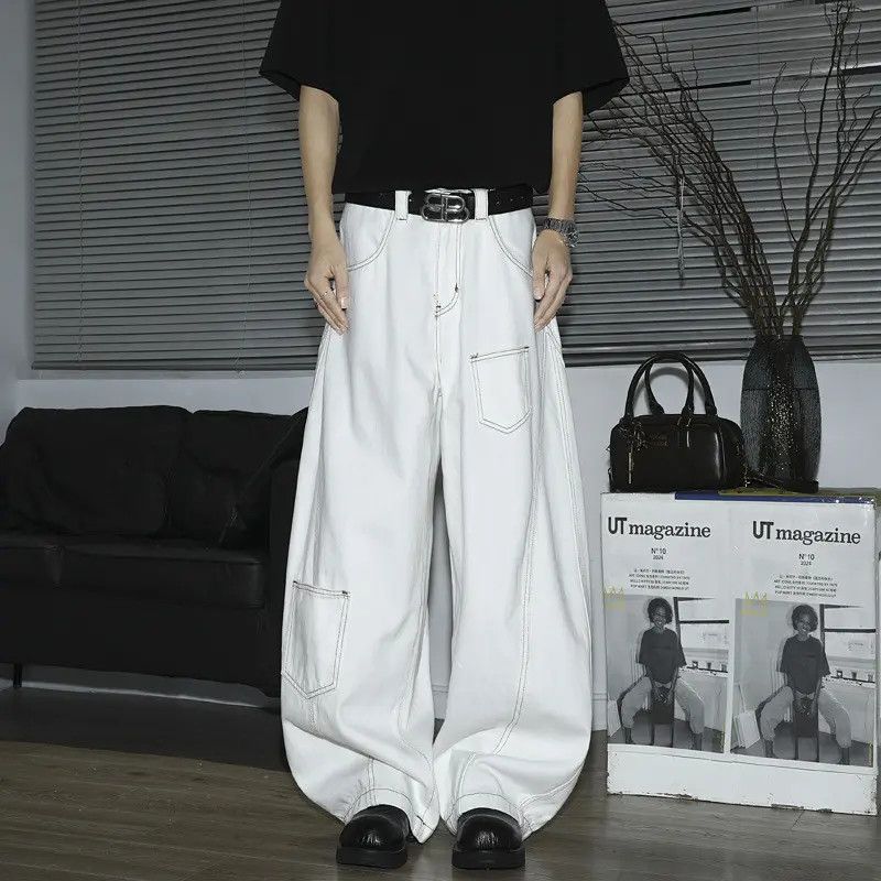Japanese Brand × Jean Retro loose pocket patchwork jeans Size US 32 / EU 48 - 6 Thumbnail