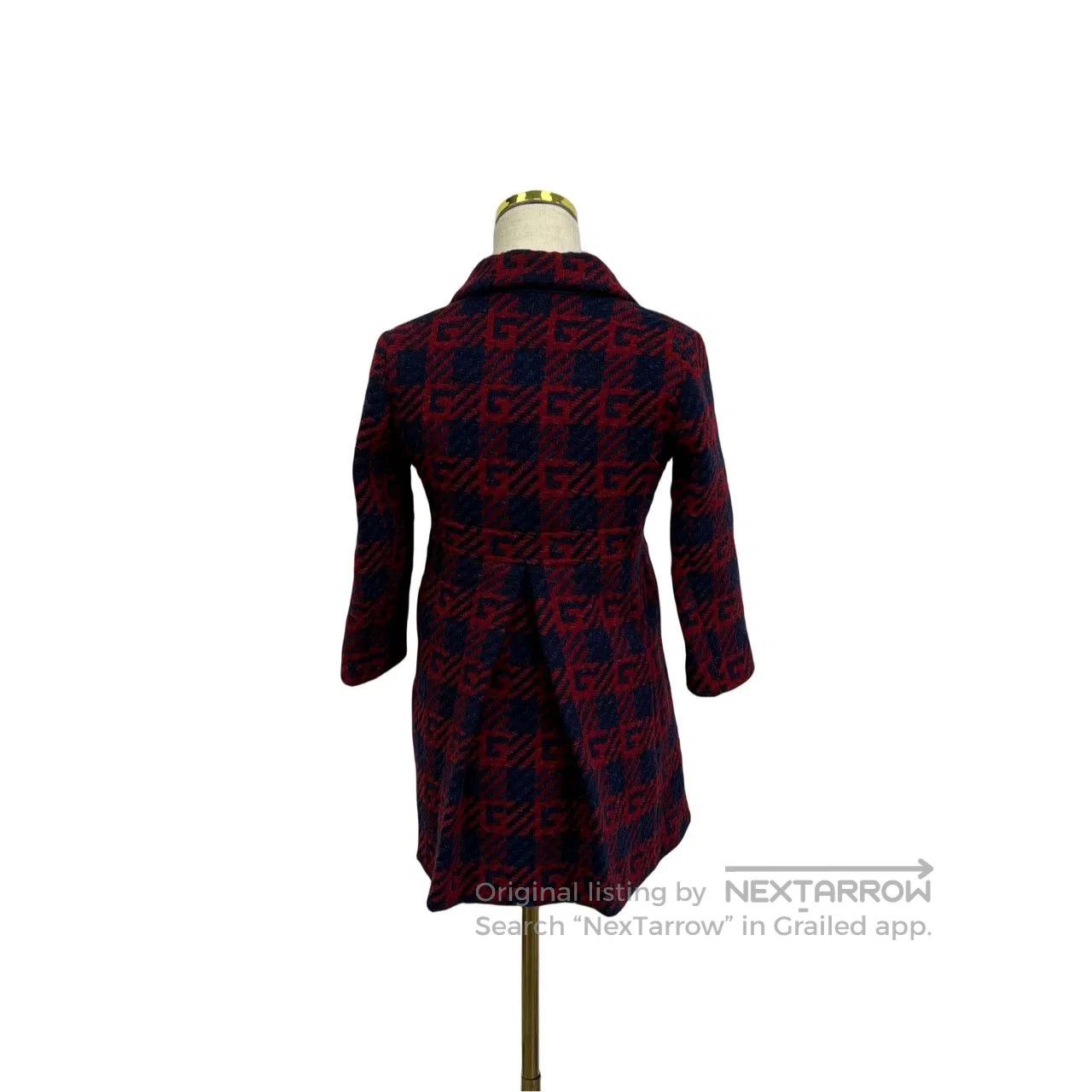 Gucci GUCCI Color-Blocked Plaid Letter Print Coat. Size S / US 4 / IT 40 - 3 Thumbnail
