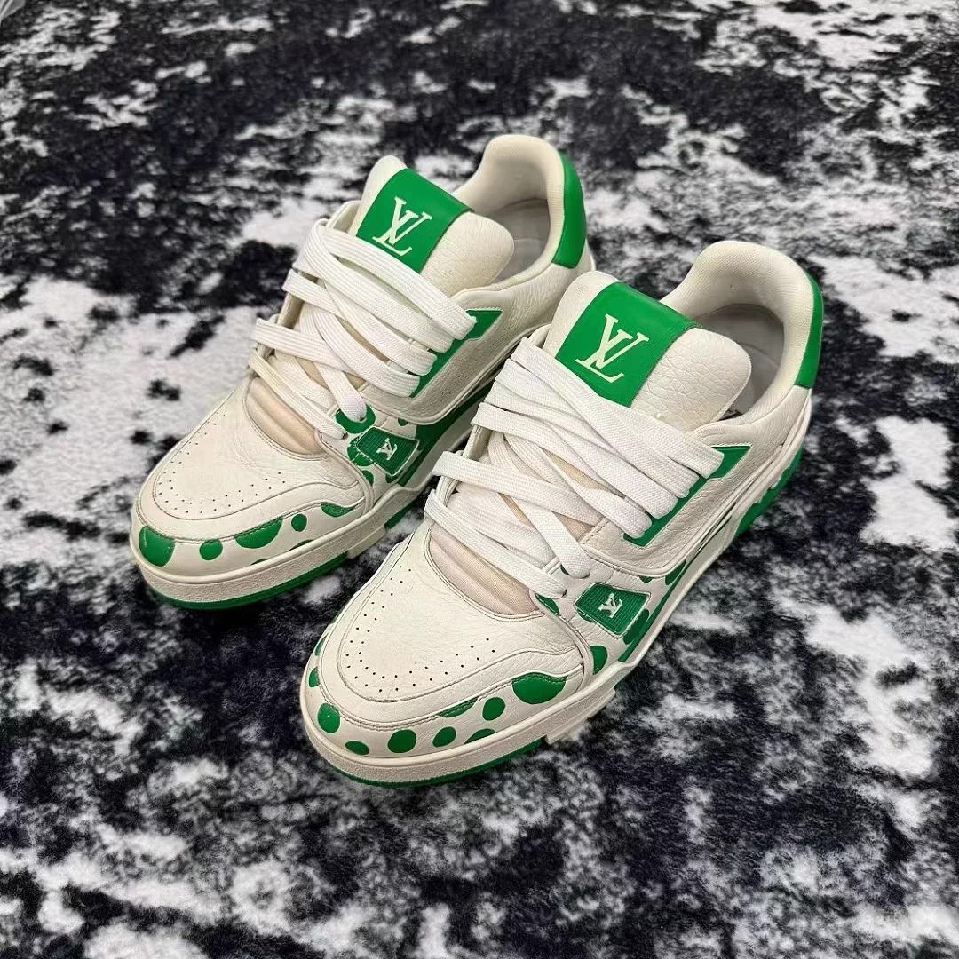 Louis Vuitton LV Trainer X Yayoi Kusama White Green 42.5/8.5 Size US 8.5 / EU 41-42 - 1 Thumbnail