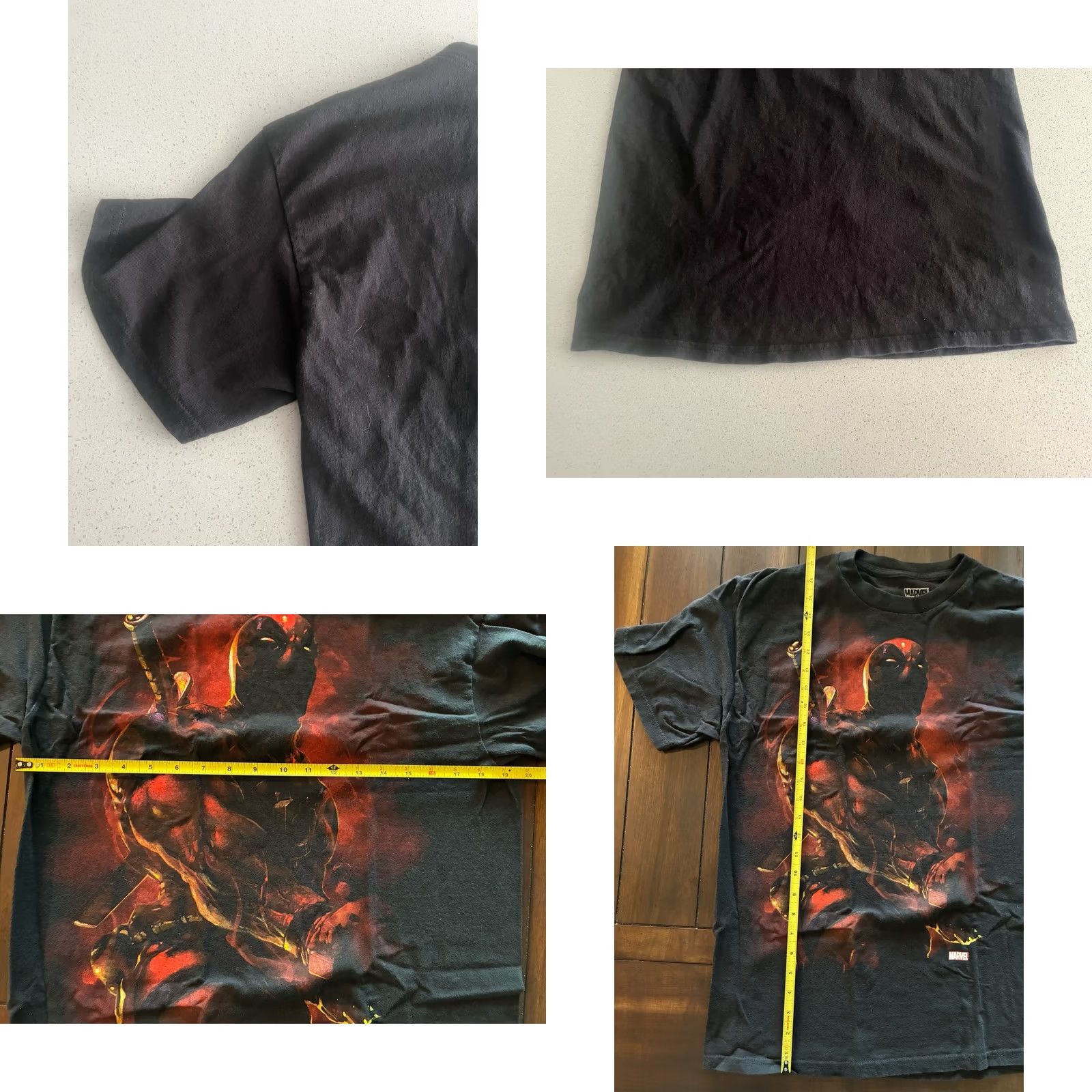 Vintage Men’s Marvel T-Shirt Deadpool Large Black Retro Shirt Mens L Size US L / EU 52-54 / 3 - 8 Thumbnail