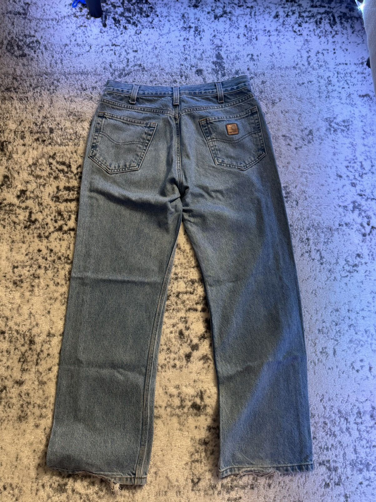 Carhartt × Vintage Vintage Carhartt Light Blue Denim Jeans B460 Size US 33 - 2 Thumbnail