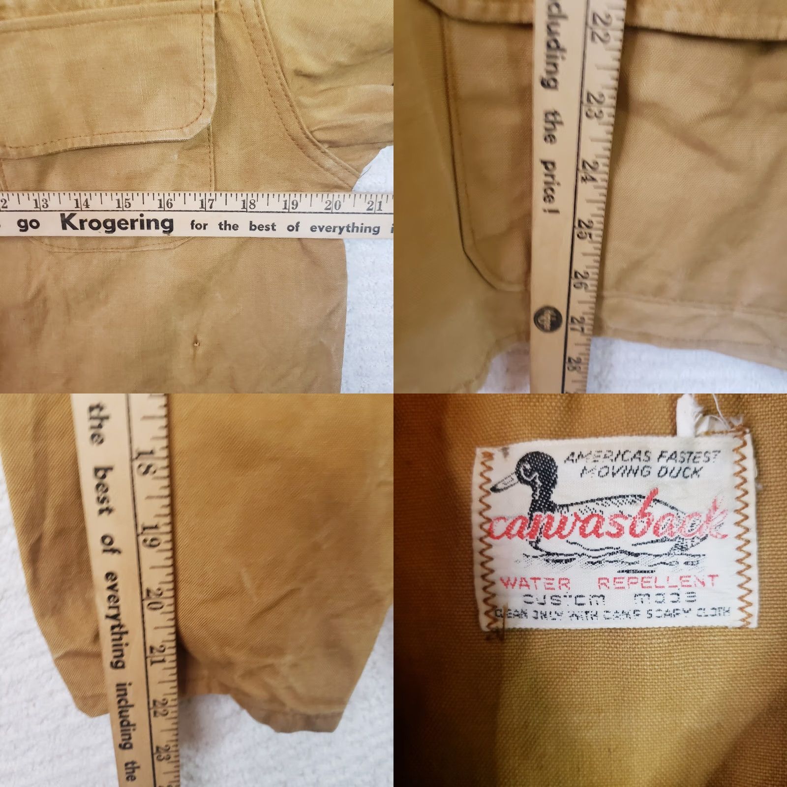 Vintage VINTAGE Canvasback Jacket Overcoat Hunting Coat with Game Bag Men Small Tan Beige Pockets Corduroy Collar Mid-Length 70s-80s Size US S / EU 44-46 / 1 - 11 Thumbnail