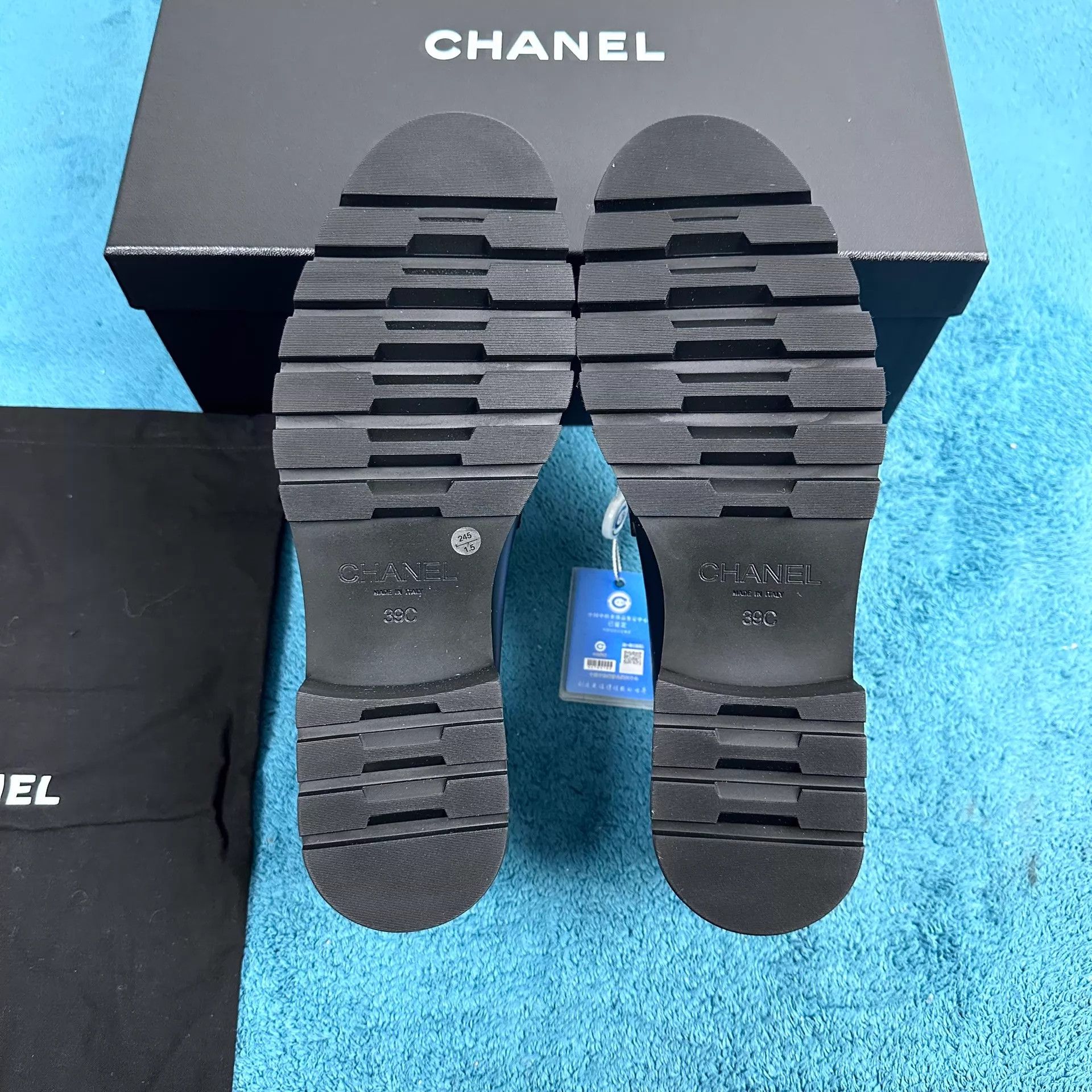 Chanel Chanel Black Silver CC Buckle Calf Loafer 39 New Size US 8.5 / IT 38.5 - 5 Thumbnail