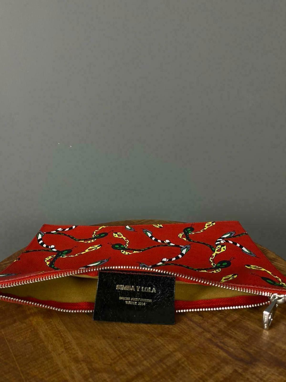 Designer Ladies Bimba Y Lola Red Snakes Print Clutch Bag Size ONE SIZE - 5 Thumbnail