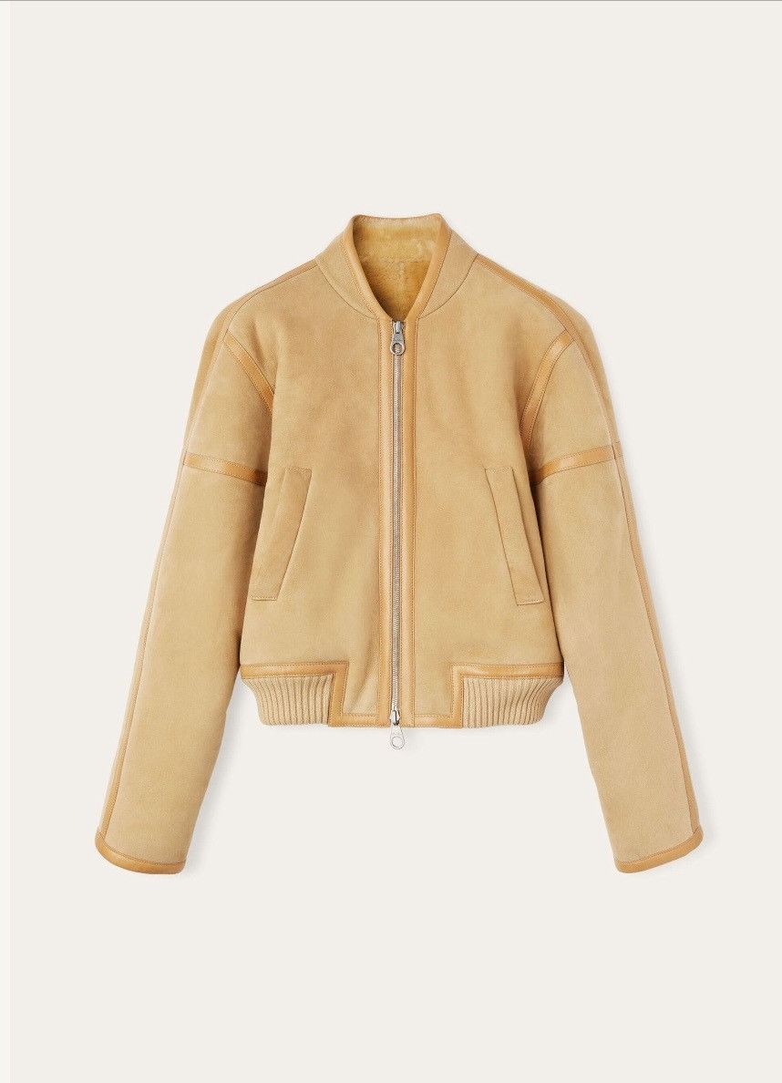 Loro Piana o1srvl11e0126 FAO5371 Velour Shearling Bomber Jacket Beige Size M / US 6-8 / IT 42-44 - 1 Thumbnail