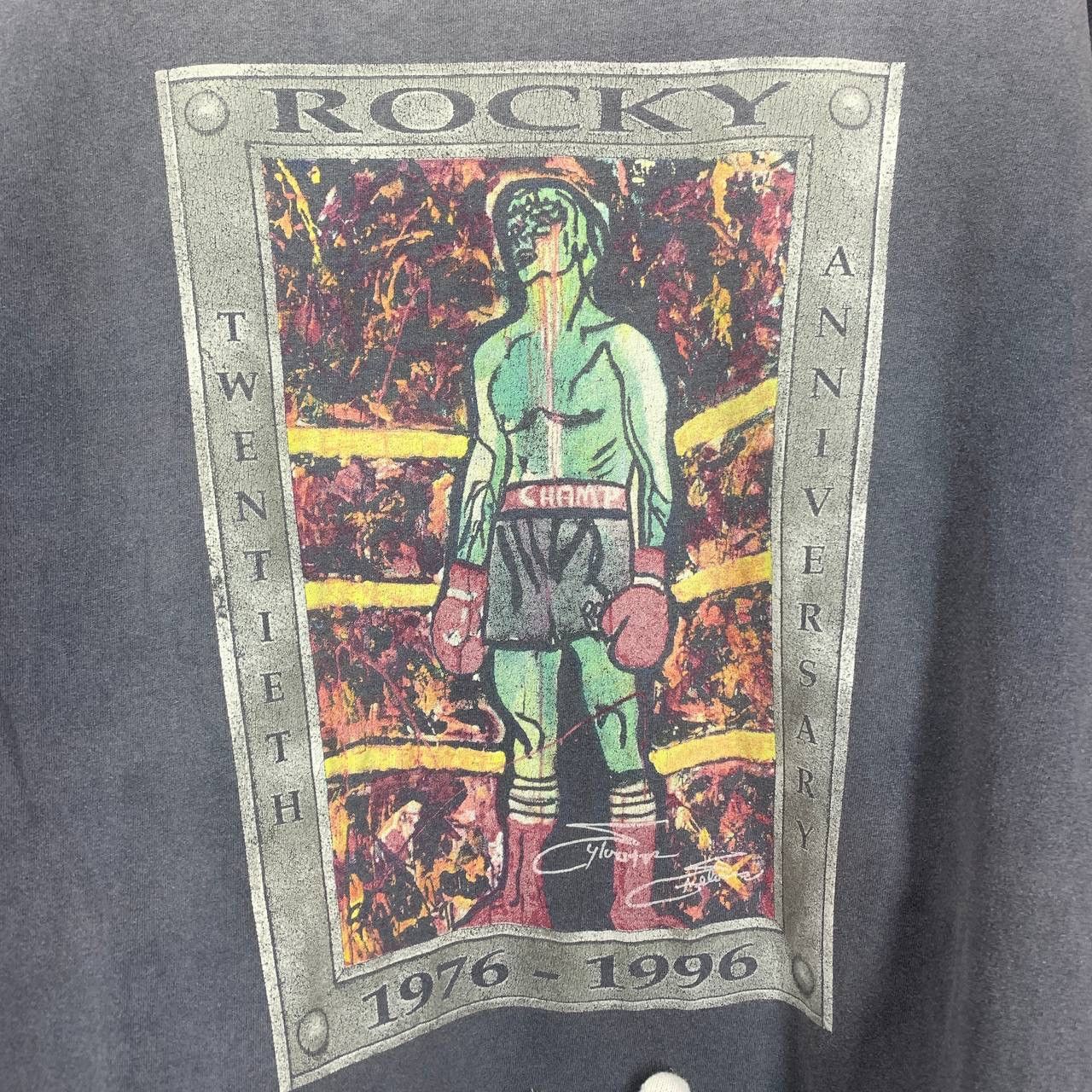 Planet Hollywood 90s Vintage ROCKY 20TH EDITION Crew Neck T Shirt #2443/AJ Size US XL / EU 56 / 4 - 2 Thumbnail