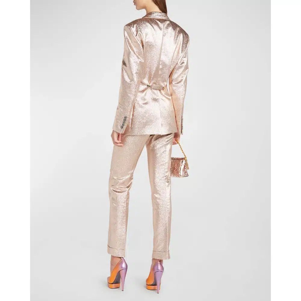 Tom Ford o1loc1c0825 GI2945 Iridescent Sable Tailored Jacket in Pink Size XS / US 0-2 / IT 36-38 - 5 Thumbnail