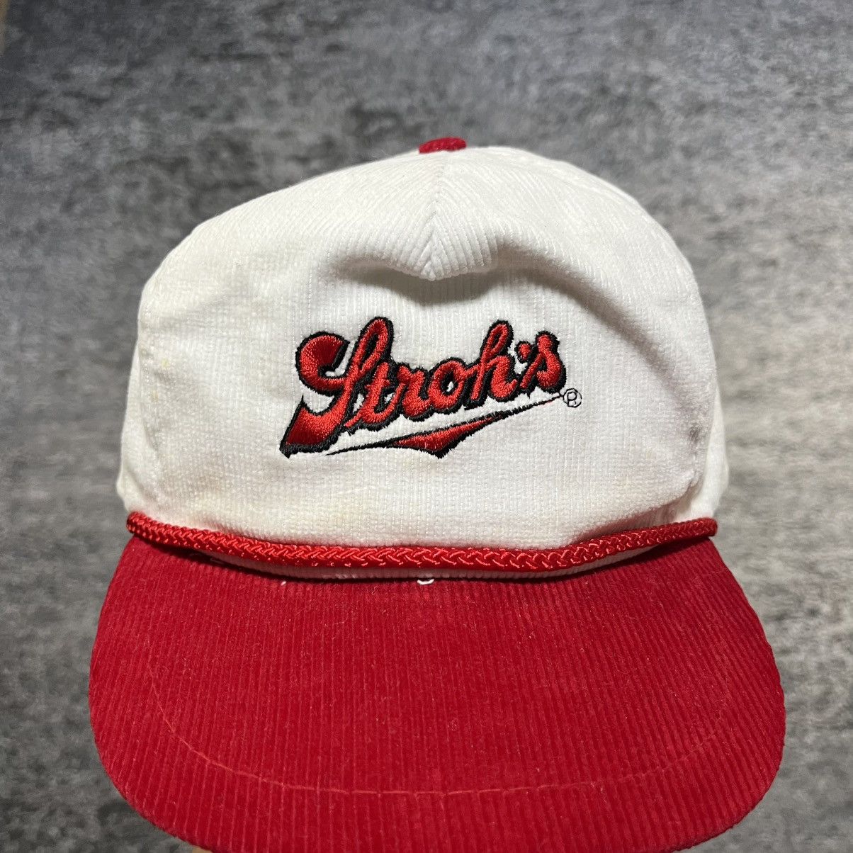 Vintage Vintage 90s Stroh's Beer Corduroy Snapback Hat Size ONE SIZE - 2 Thumbnail