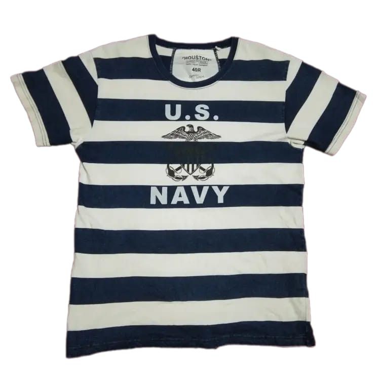 Japanese Brand Houston US Navy Stripe Tee Size US M / EU 48-50 / 2 - 1 Thumbnail