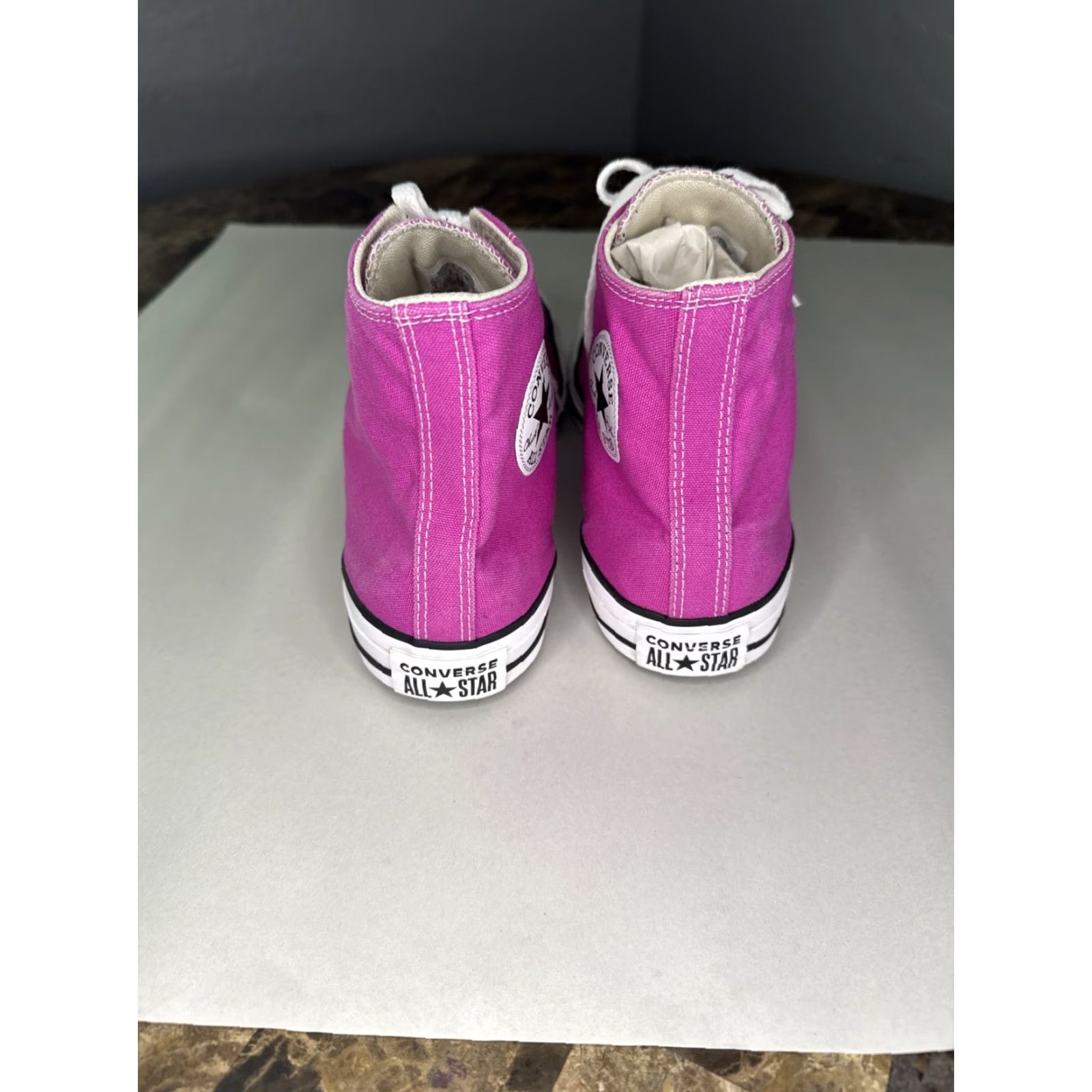 Converse VINTAGE Converse All Star Hi-Top Shoes Sneakers 9.5 Mens Pink Stars A00787F Size US M / EU 48-50 / 2 - 7 Thumbnail