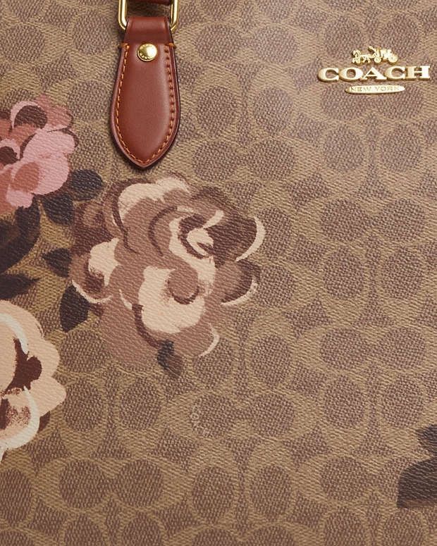Coach NWT Coach Gallery Tote Bag In Signature Canvas With Rose Pri Size ONE SIZE - 3 Thumbnail