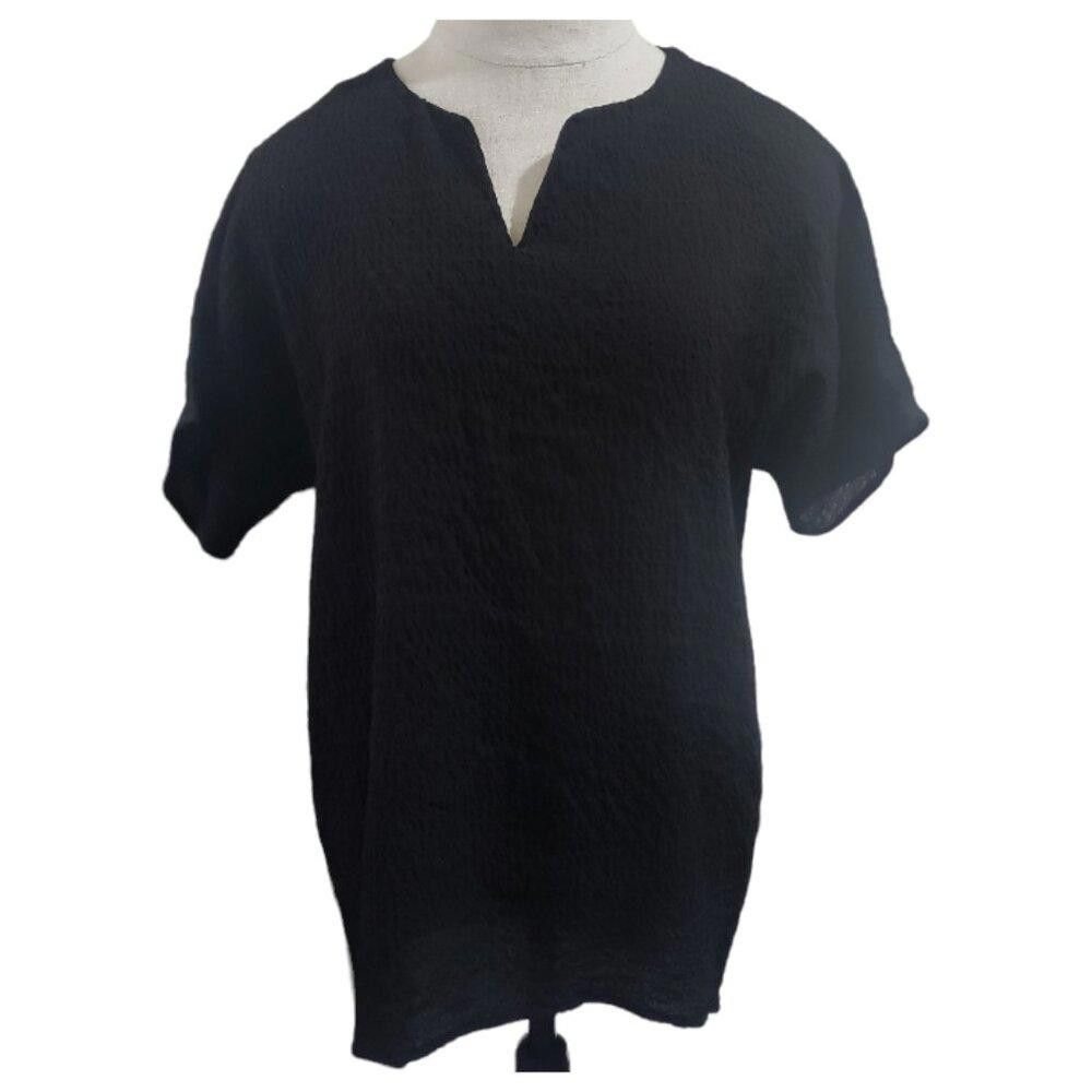 Designer CT1689 Ethyl Black Short Sleeve Top S Size S / US 4 / IT 40 - 1 Thumbnail
