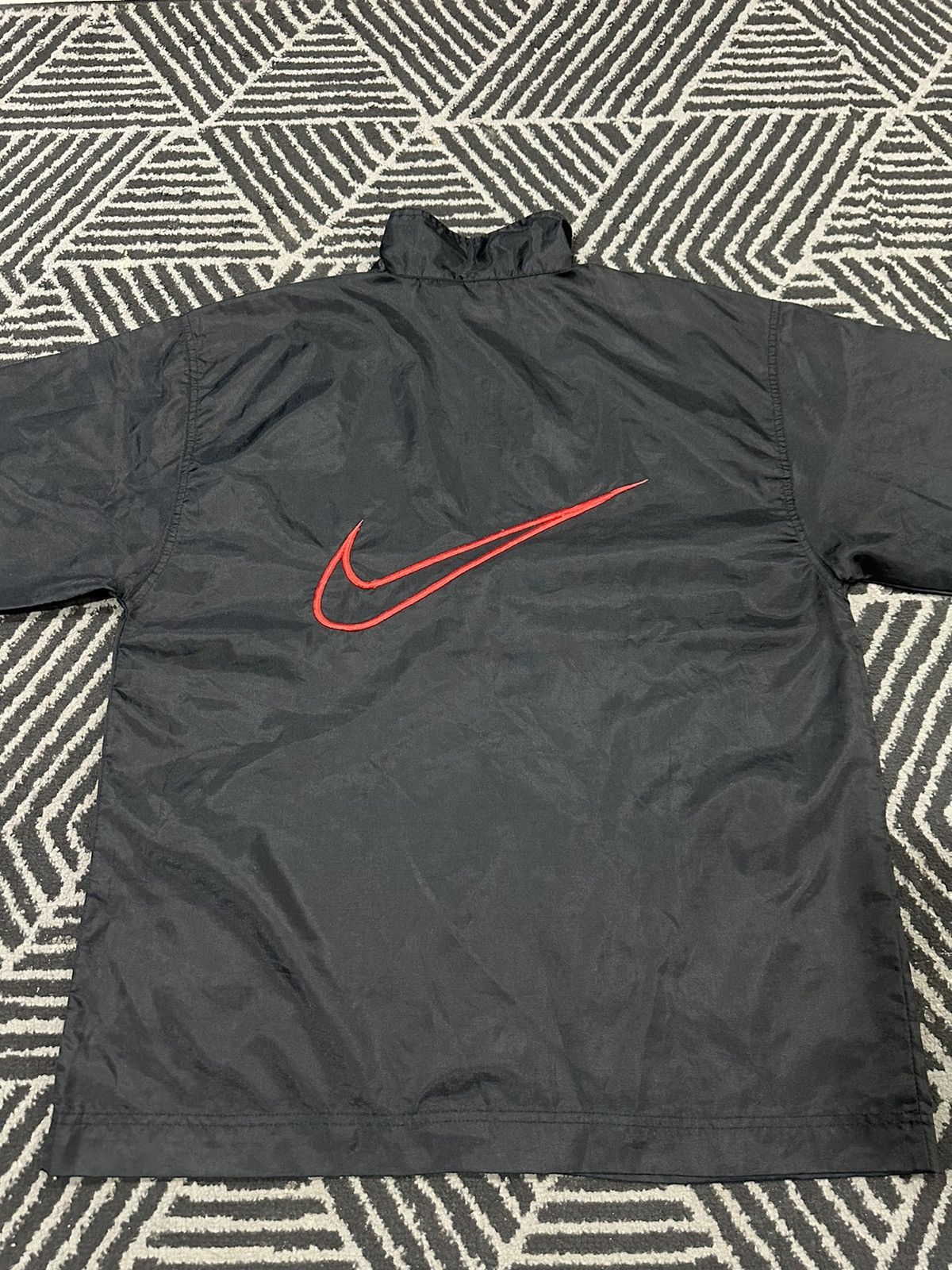 Nike × Vintage Vintage 90s NIKE Swoosh Center Embroidery Half Zip Jacket Size US M / EU 48-50 / 2 - 11 Thumbnail