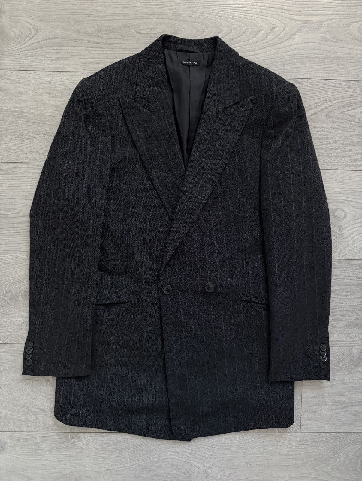 Giorgio Armani Giorgio Armani - 1990 Double Breasted Grey Powersuit Size 38R - 6 Thumbnail