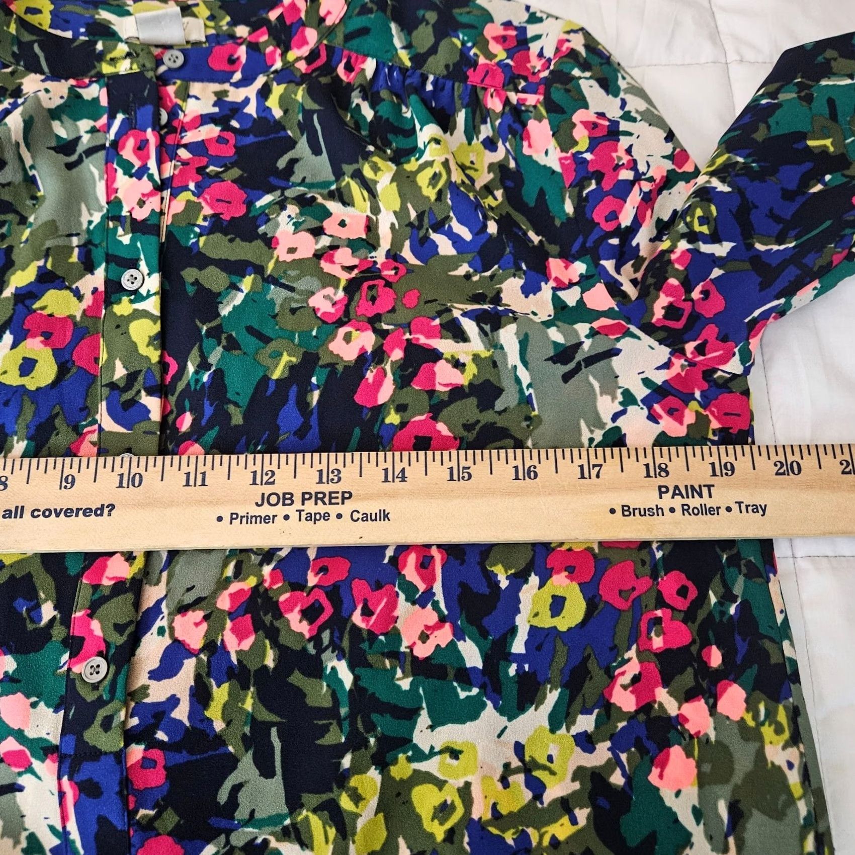 J.Crew J.CREW Women's Button-Up Shirt Floral Printed Long Sleeve XS Popover Color Multicolor 1/2 Button up Shirt Size XS / US 0-2 / IT 36-38 - 6 Thumbnail