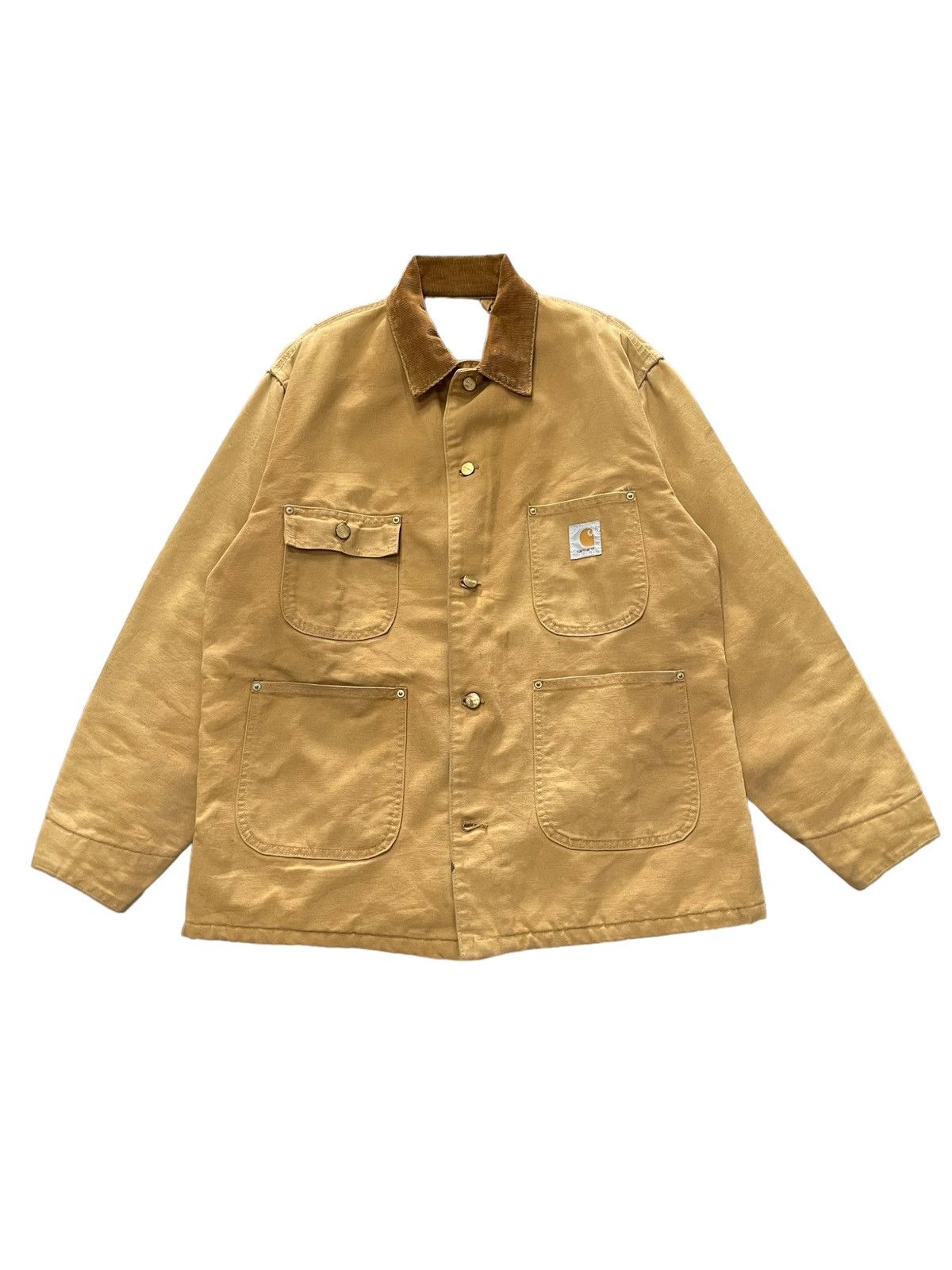 Carhartt × Vintage 80s Vintage Carhartt Blanked Lined Chore Jacket Made In USA Size US L / EU 52-54 / 3 - 6 Thumbnail