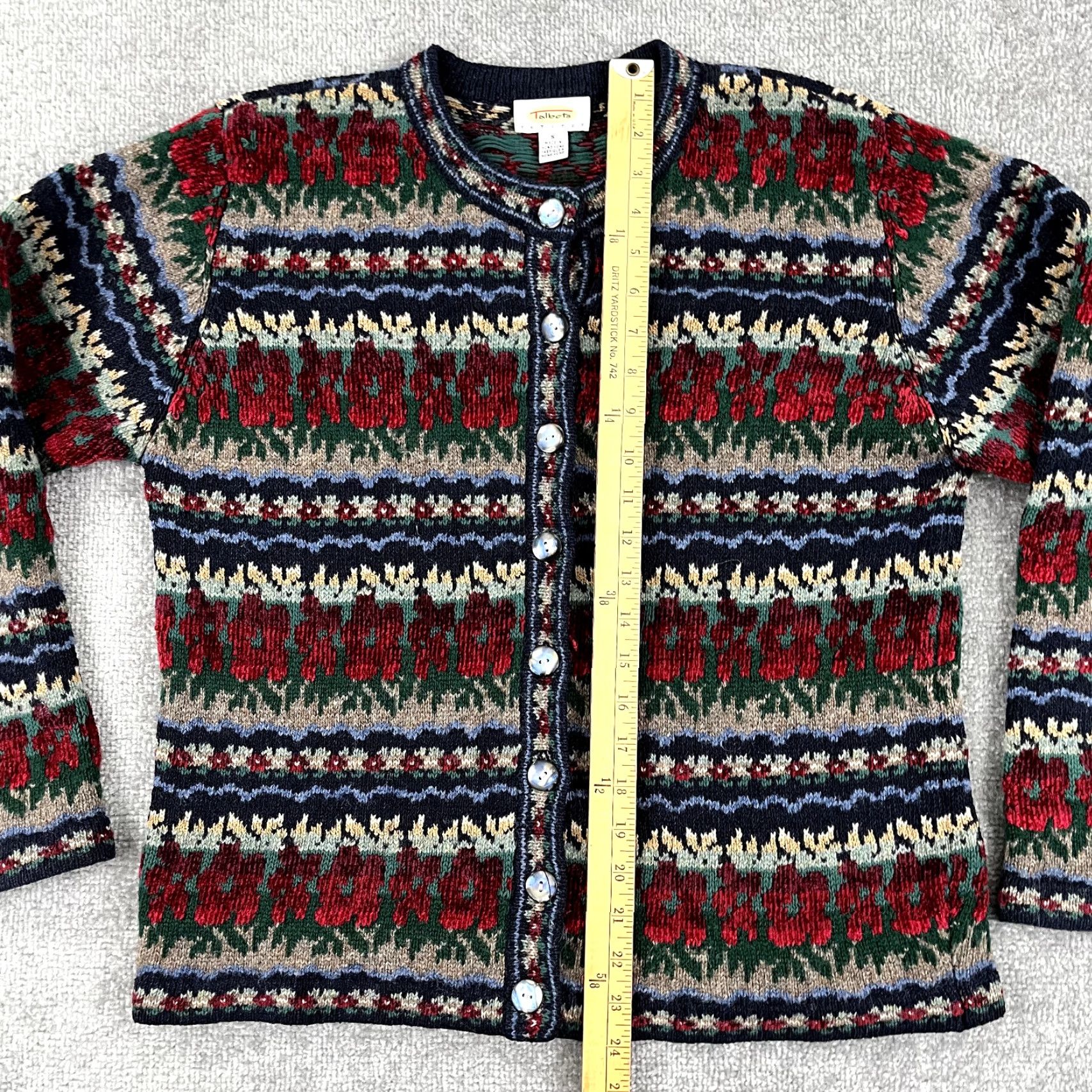 Talbots TALBOTS Petites Sweater Womens Small Christmas Holiday Wool Silk Rayon Button Up Size S / US 4 / IT 40 - 4 Thumbnail