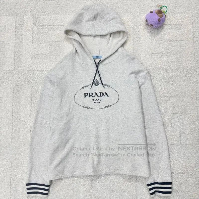 Prada Prada Gray Men's Hoodie with Logo. Size US S / EU 44-46 / 1 - 1 Thumbnail