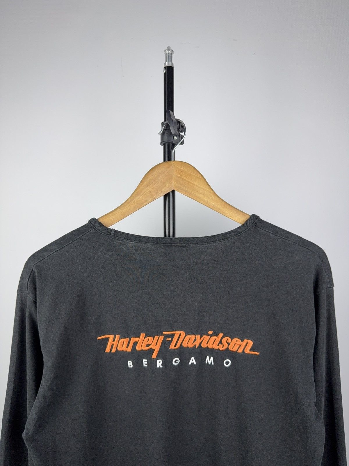 Harley Davidson × Vintage Harley Davidson Bergamo Long Sleeve Tee Italy Moto Biker Size US M / EU 48-50 / 2 - 8 Thumbnail
