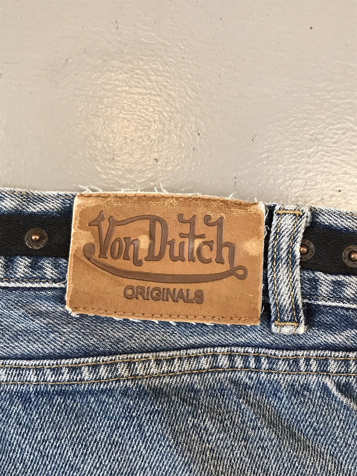 Vintage Super rare van Dutch 👀 printed spellout embroidered denim Size US 35 - 13 Thumbnail