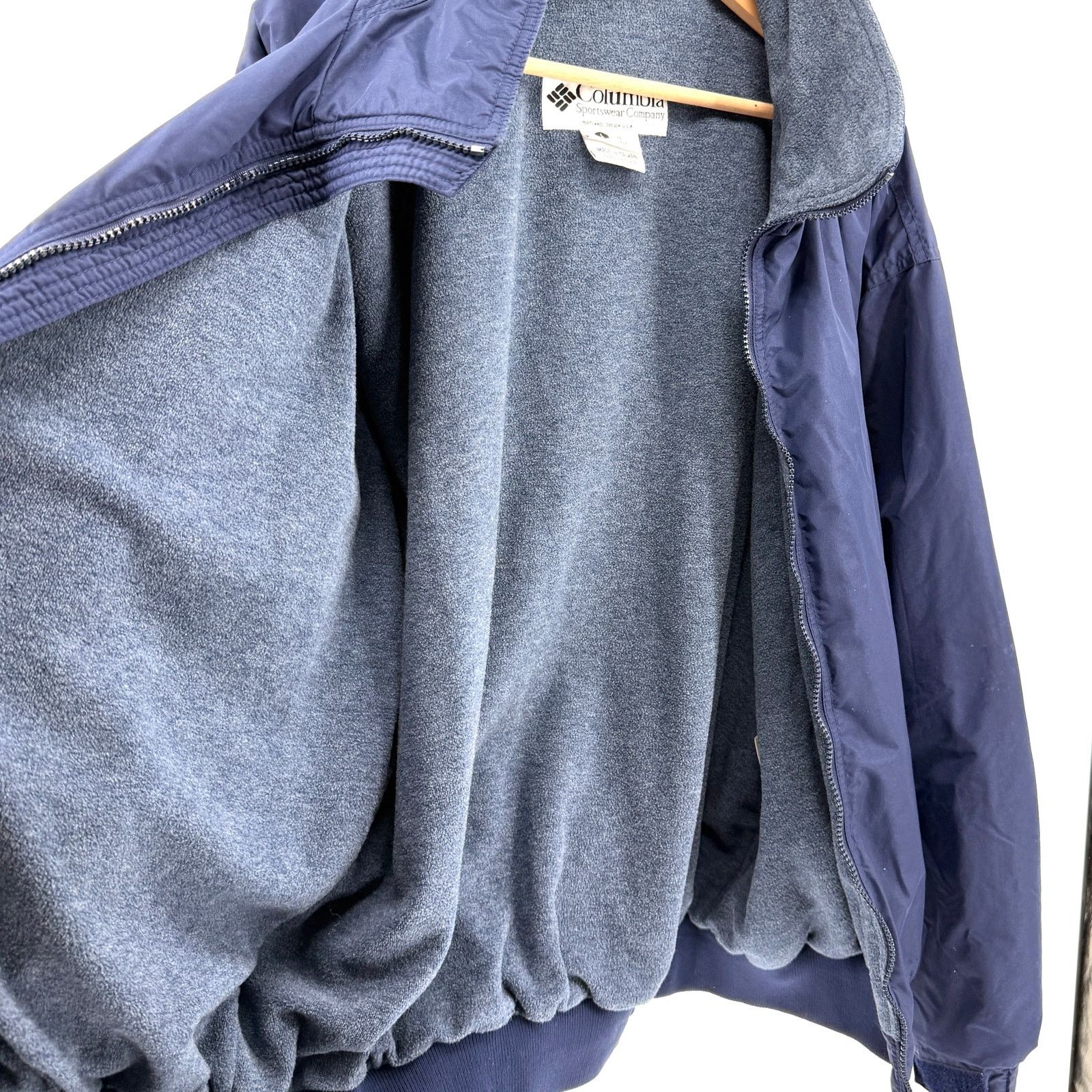 Columbia Vintage 90s Navy Blue Fleece Lined Zip Up Bomber Jacket Size US L / EU 52-54 / 3 - 7 Thumbnail