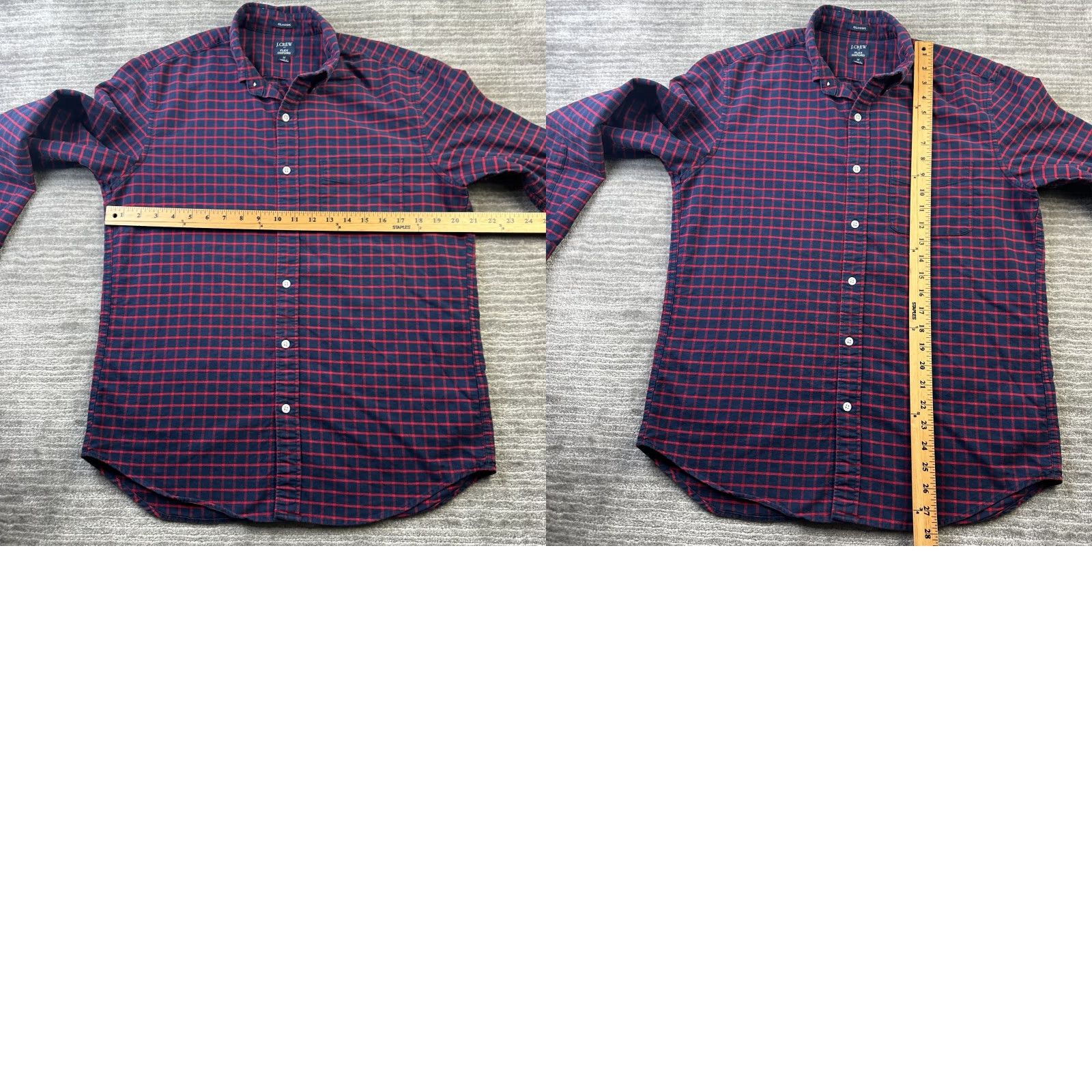 J.Crew J Crew Shirt Mens Medium Red Blue Plaid Button Up Flex Offord Size US M / EU 48-50 / 2 - 8 Thumbnail