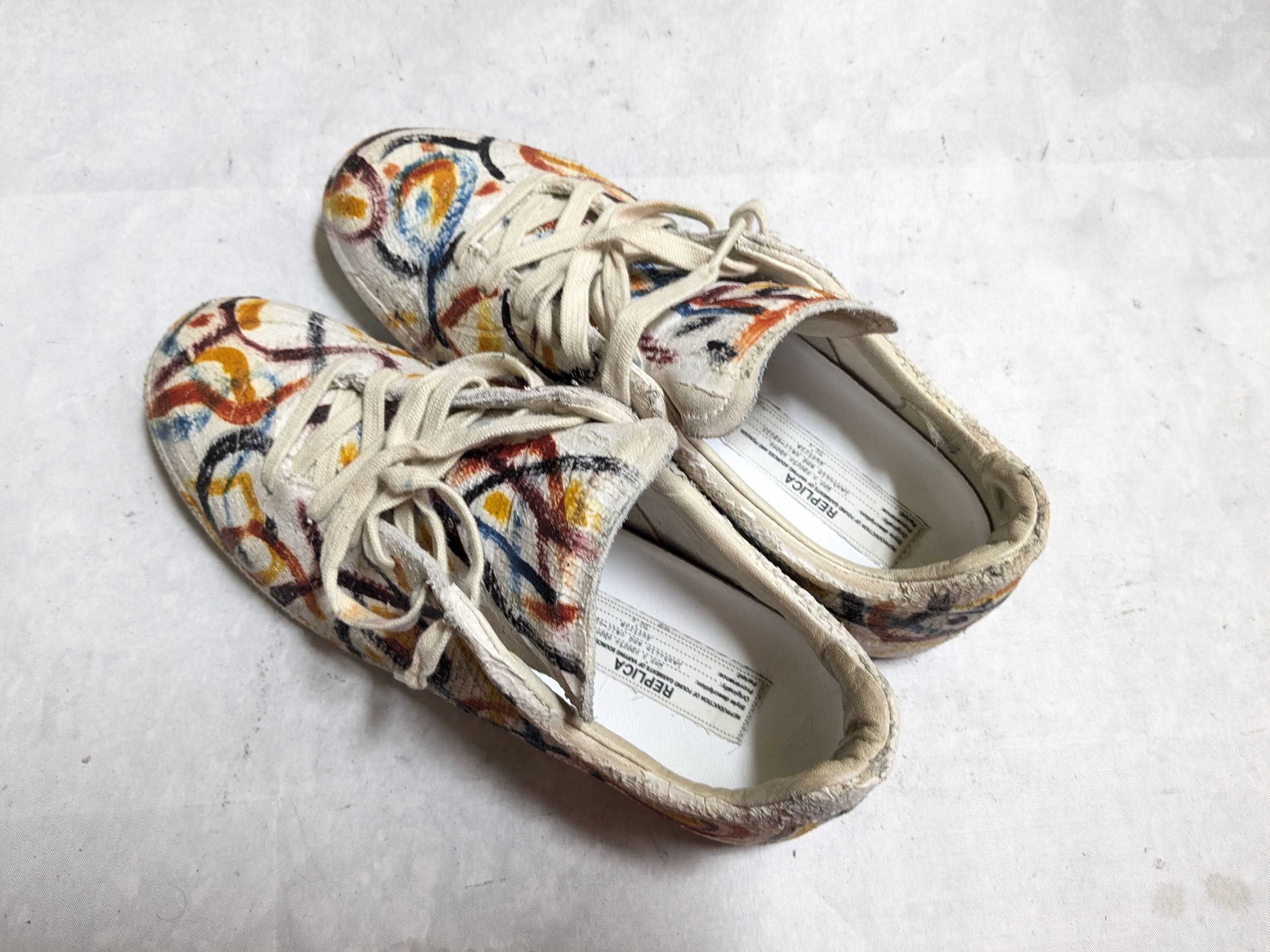 Maison Margiela Maison Margiela GAT Replica Paint Splatter White 10 43 Lows Size US 10 / EU 43 - 14 Thumbnail