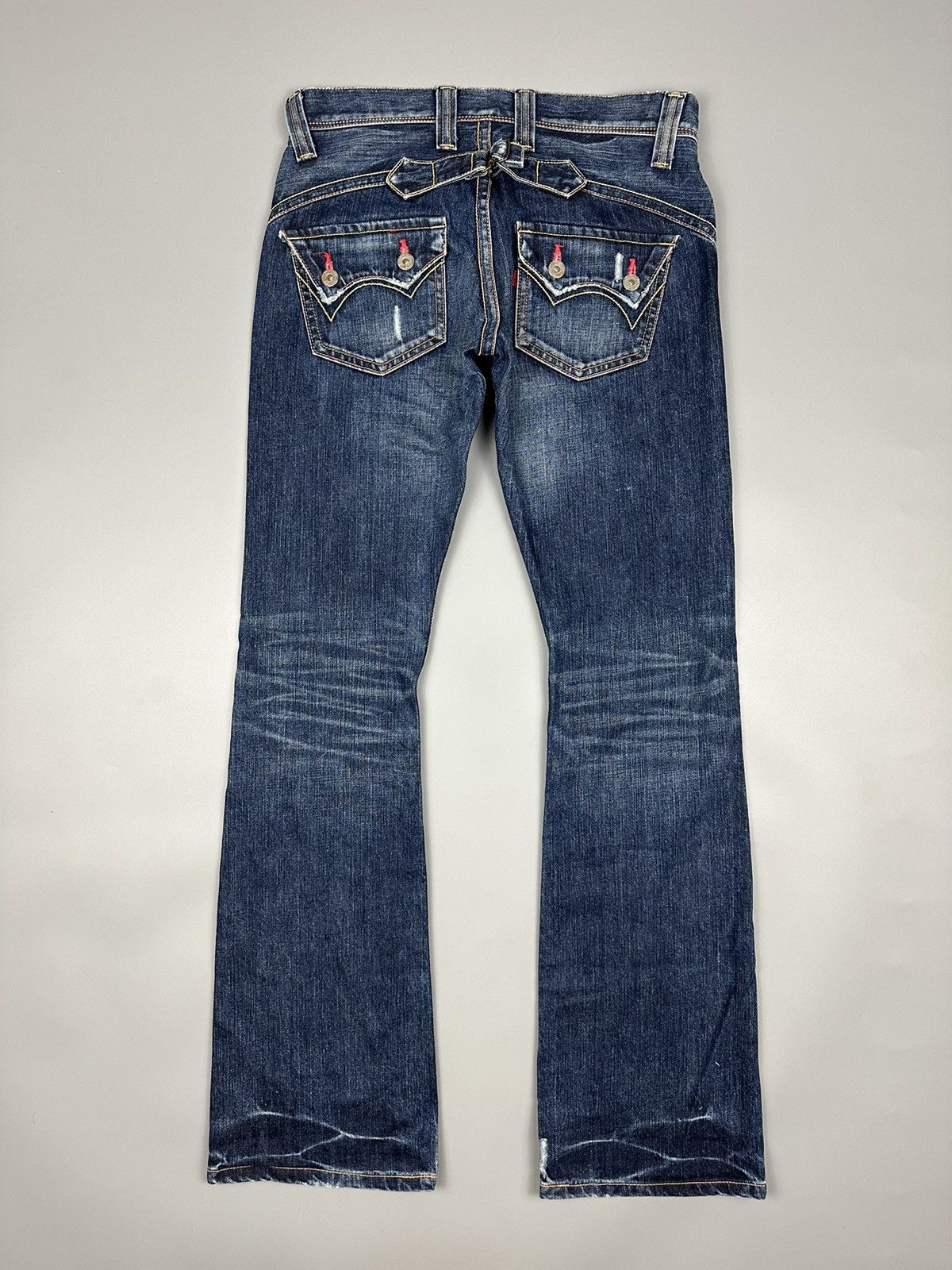 Edwin 🔥Flared🔥 Vintage Edwin Twist Leg With Buckle Back Denim Size US 32 / EU 48 - 2 Thumbnail