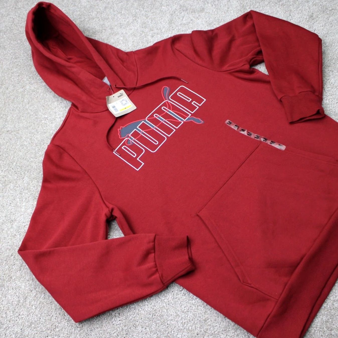 Puma PUMA Hoodie Mens Medium Red Up Hooded Sweatshirt Kangaroo Pocket NWT Size US M / EU 48-50 / 2 - 4 Thumbnail