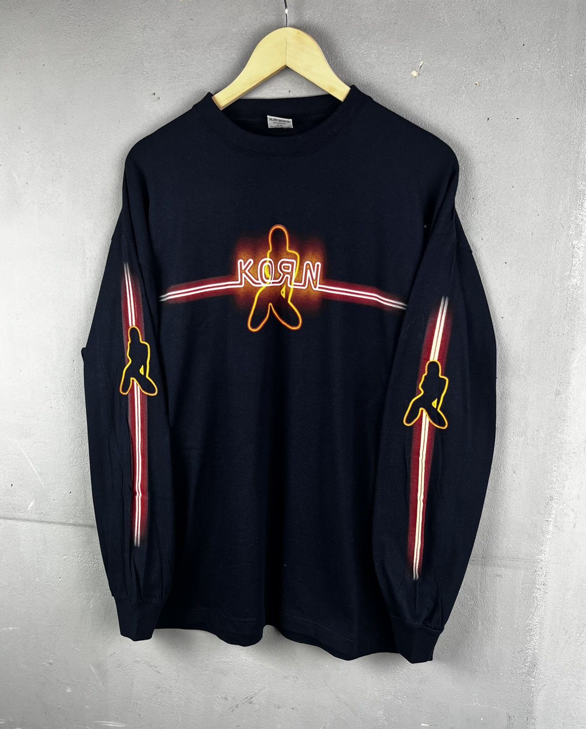 Band Tees Vintage Y2K Korn Neon Stripper Girl Nu Metal Band Longsleeve Size US XL / EU 56 / 4 - 1 Thumbnail