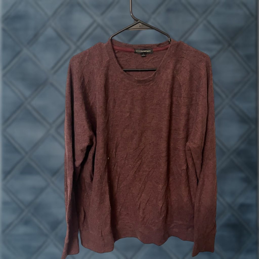 Banana Republic Banana Republic Pullover Sweater Mens Large Maroon Cotton Blend Long Sleeve Knit Shirt Knit Crew Neck Casual Fall Winter 90s Preppy Logo Mens Regular Size US L / EU 52-54 / 3 - 1 Thumbnail