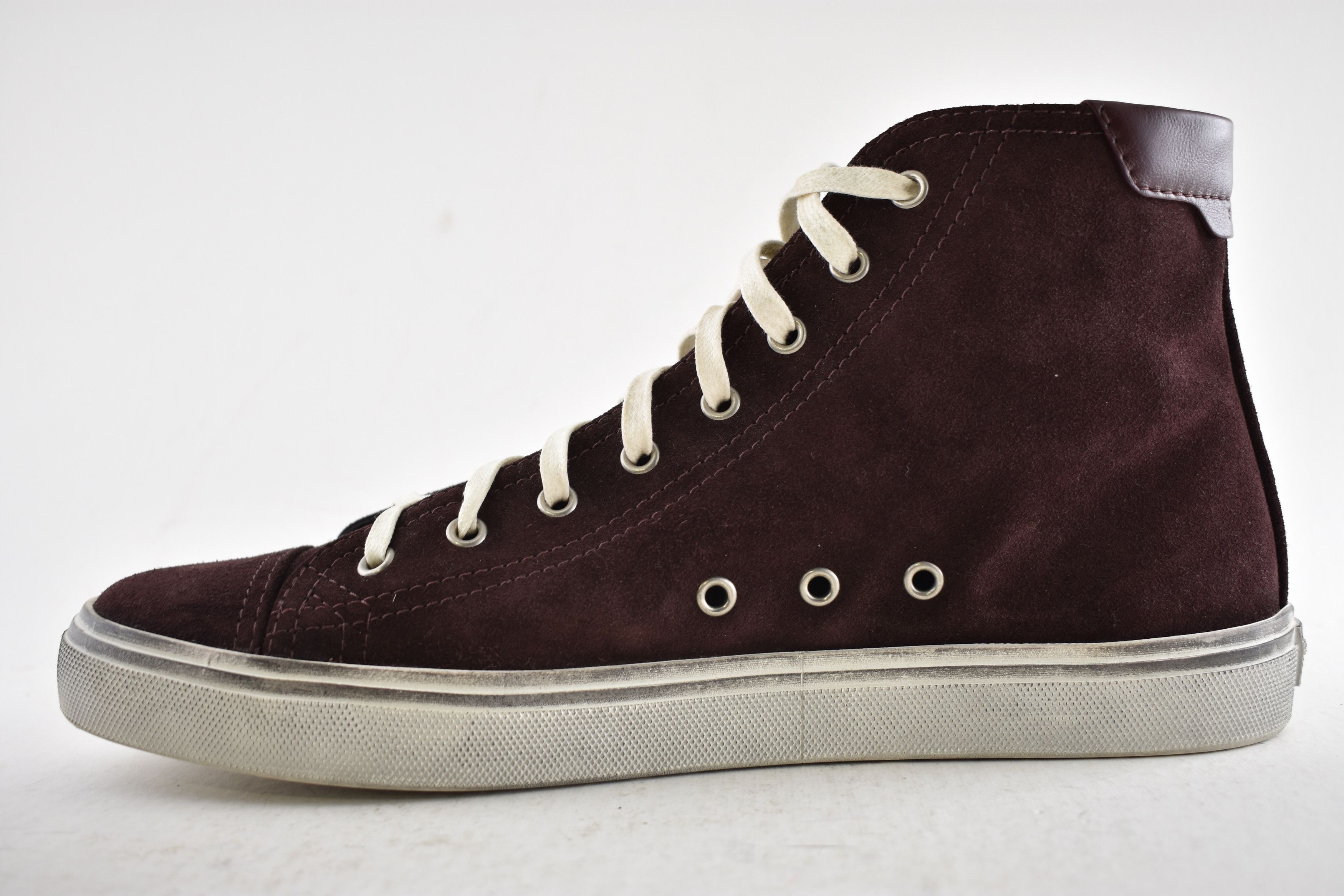 Saint Laurent Paris Bedford SW SL Patch Barolo Red Flat High Top Sneaker 44 11 Size US 11 / EU 44 - 9 Thumbnail
