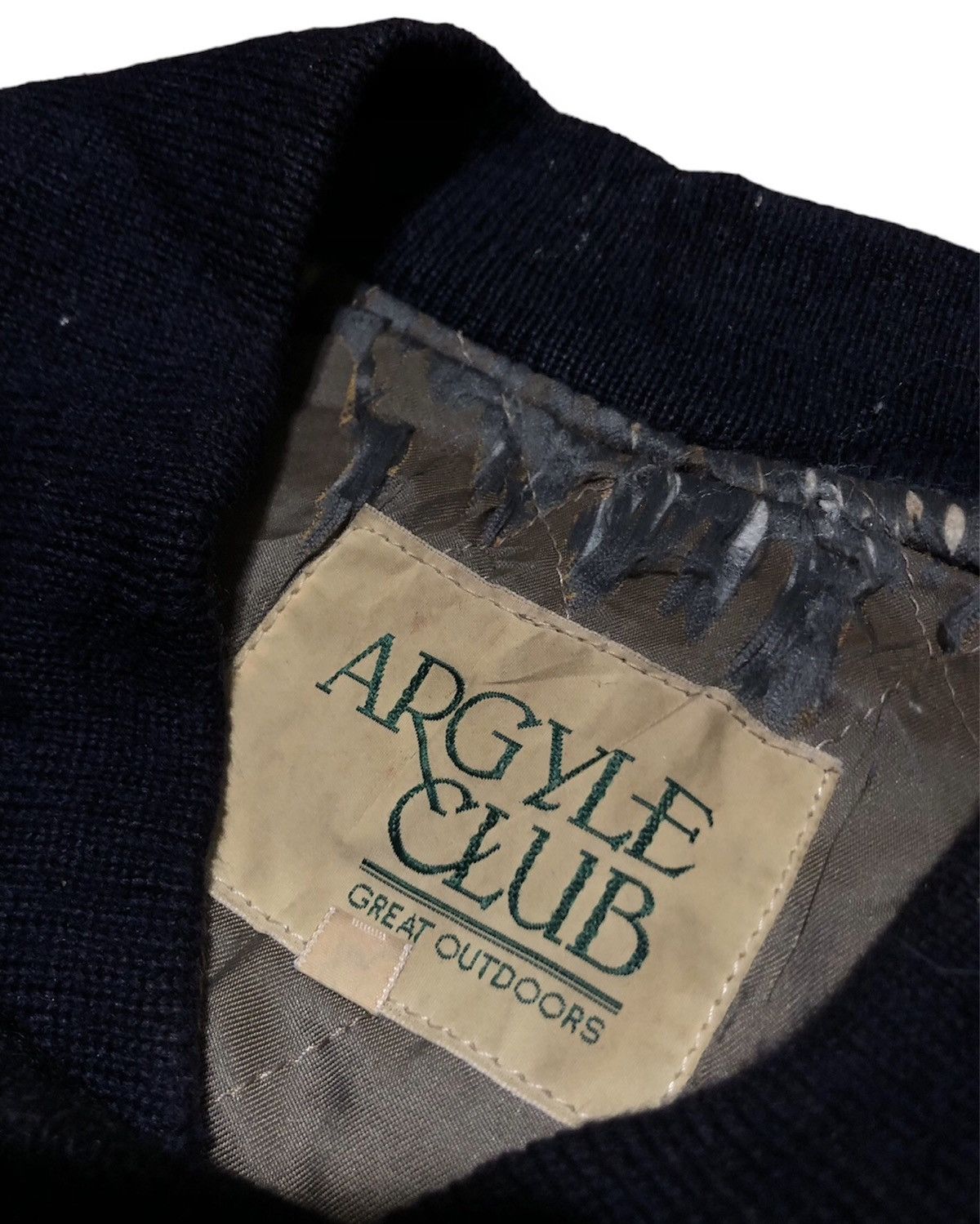 Vintage Vintage 70s/80s Varsity Argyle Club Leather/Wool Jacket Size US L / EU 52-54 / 3 - 6 Thumbnail