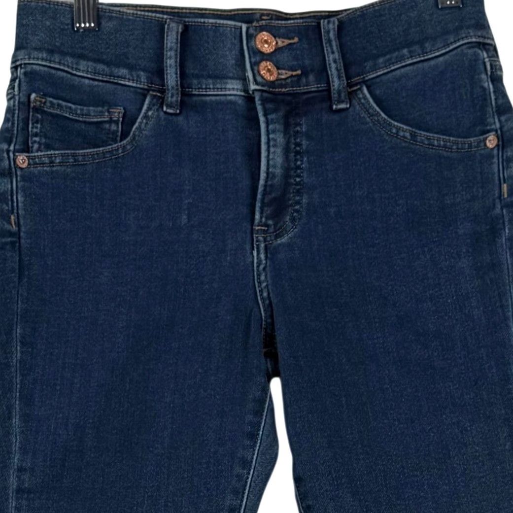 Express Express Jeans Cropped Skinny Denim Dark Wash Mid Rise 2 Jeans Women Slim Stretch Ankle EUC Size 26" / US 2 / IT 38 - 2 Thumbnail