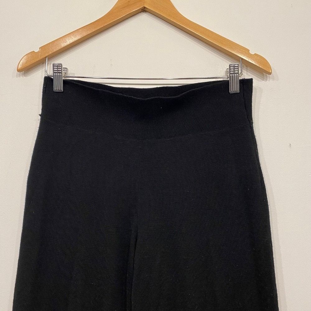 Anthropologie Anthropologie Moth Black Knit Wide Leg Cropped Sweater Pants Size 24" / US 00 / IT 34 - 3 Thumbnail