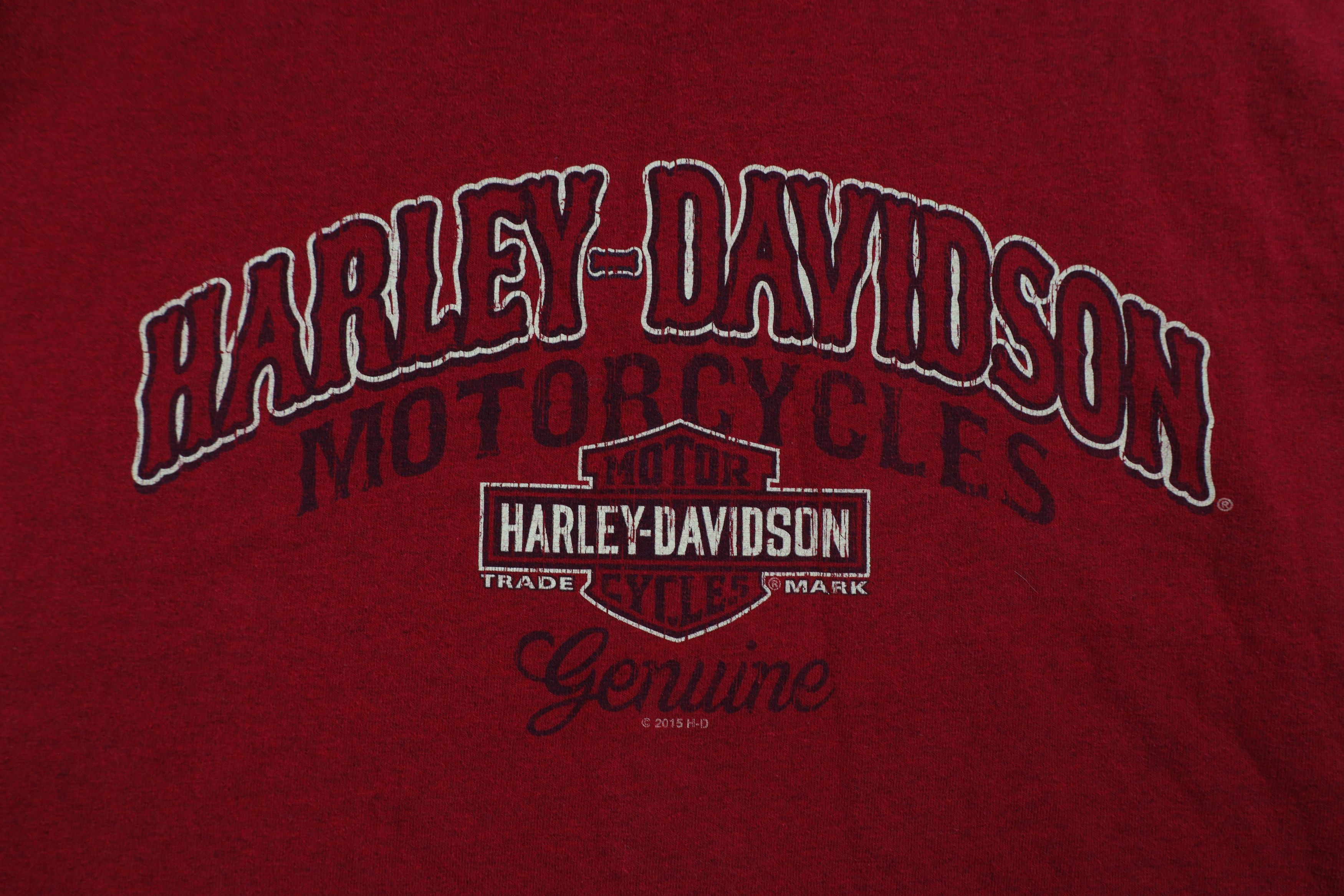 Harley Davidson × Vintage Vintage Y2K Harley Davidson Spell Out Big Logo T-Shirt Red Size US XXL / EU 58 / 5 - 4 Thumbnail