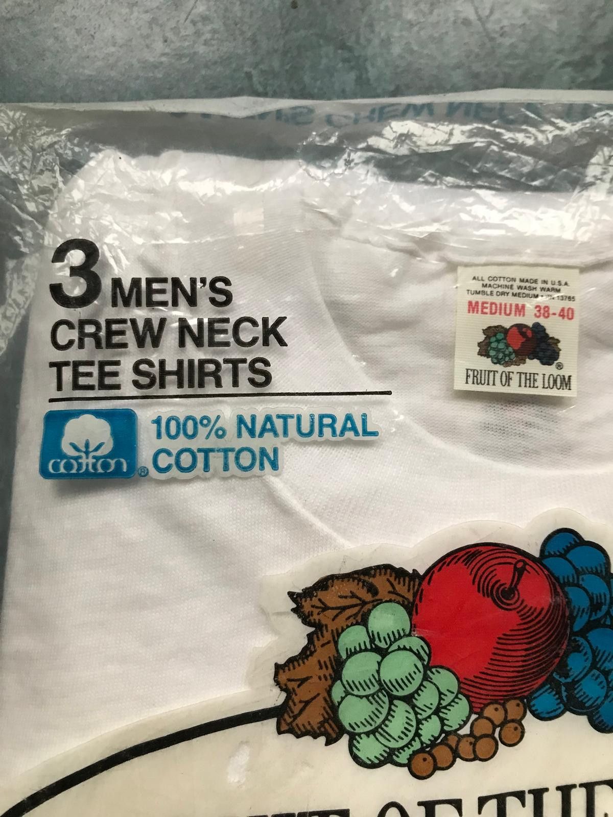 Fruit Of The Loom NOS Fruit of the Loom 3xCrew Neck Pack Tee 1984 Unopened Size US M / EU 48-50 / 2 - 2 Thumbnail