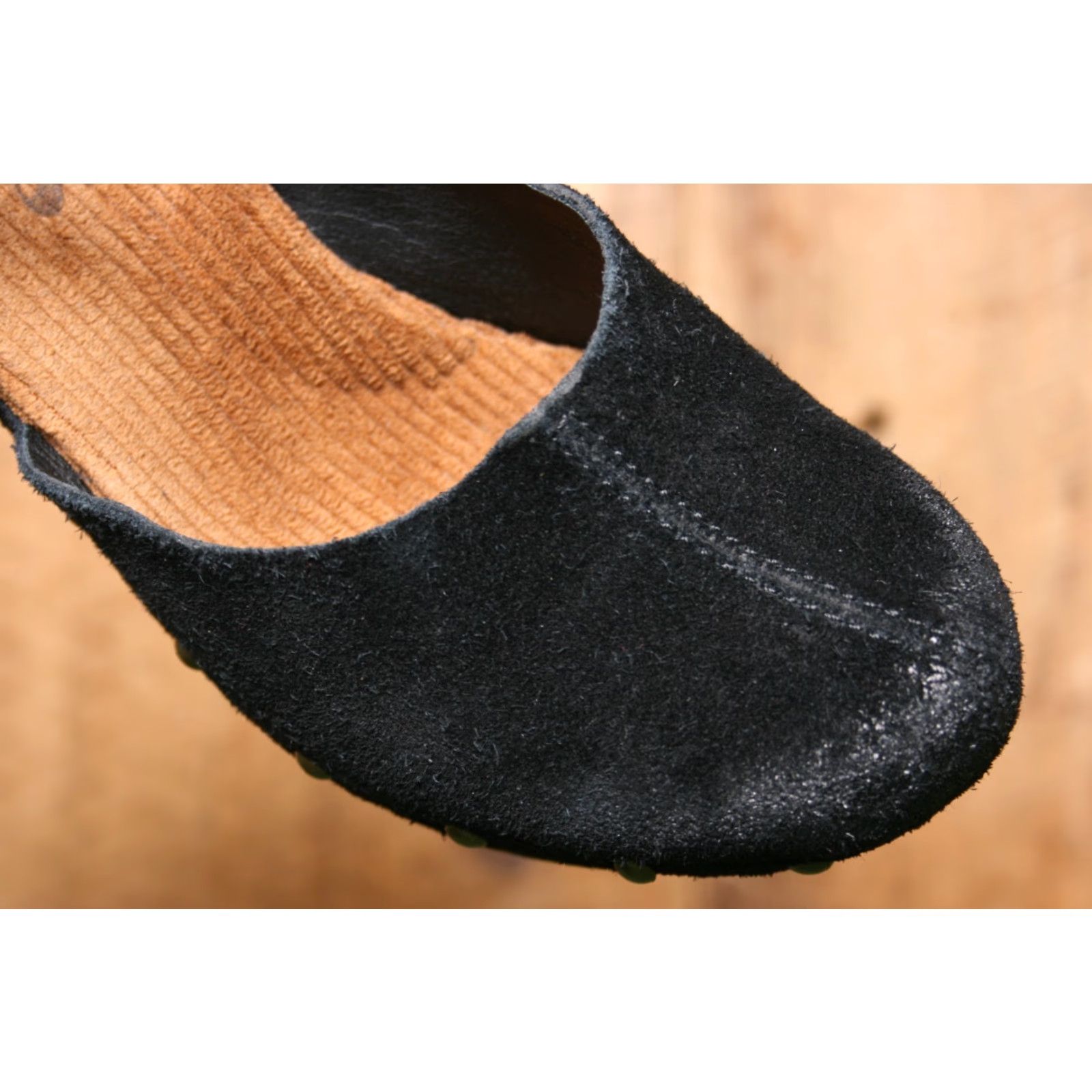 Vintage VINTAGE KORKS Evah Black Burnished Suede MJ Platform Clogs Women Sz 6.5 M 3.25" Heels Size US 8 / IT 38 - 6 Thumbnail