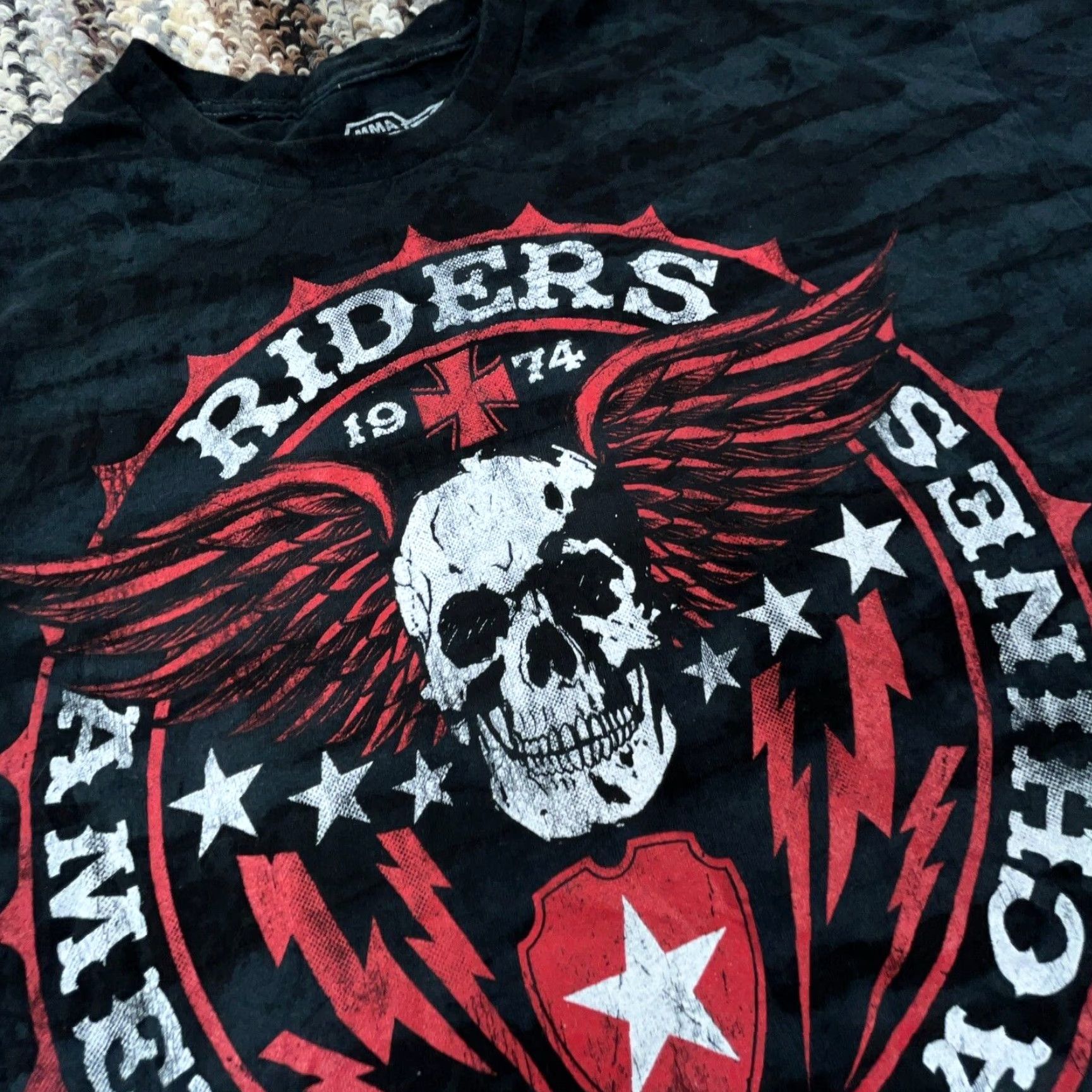 Vintage MMA Elite Shirt Men Large Black Y2K Tee American Machines Skull MMA Faded Wings Shirt Size US L / EU 52-54 / 3 - 5 Thumbnail