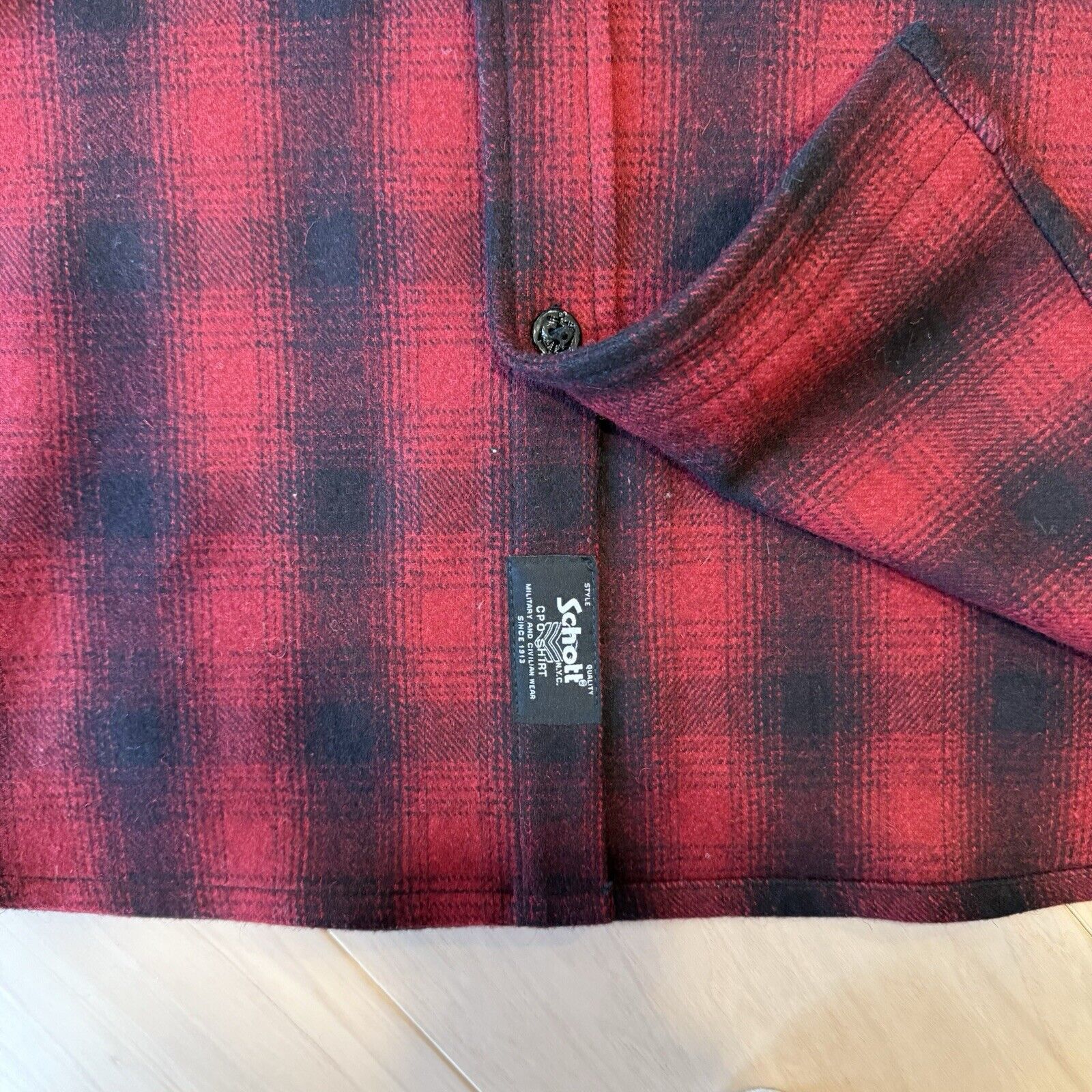Schott Schott NYC Timber Wool Shirt Medium Red Black Buffalo Plaid Size US M / EU 48-50 / 2 - 6 Thumbnail