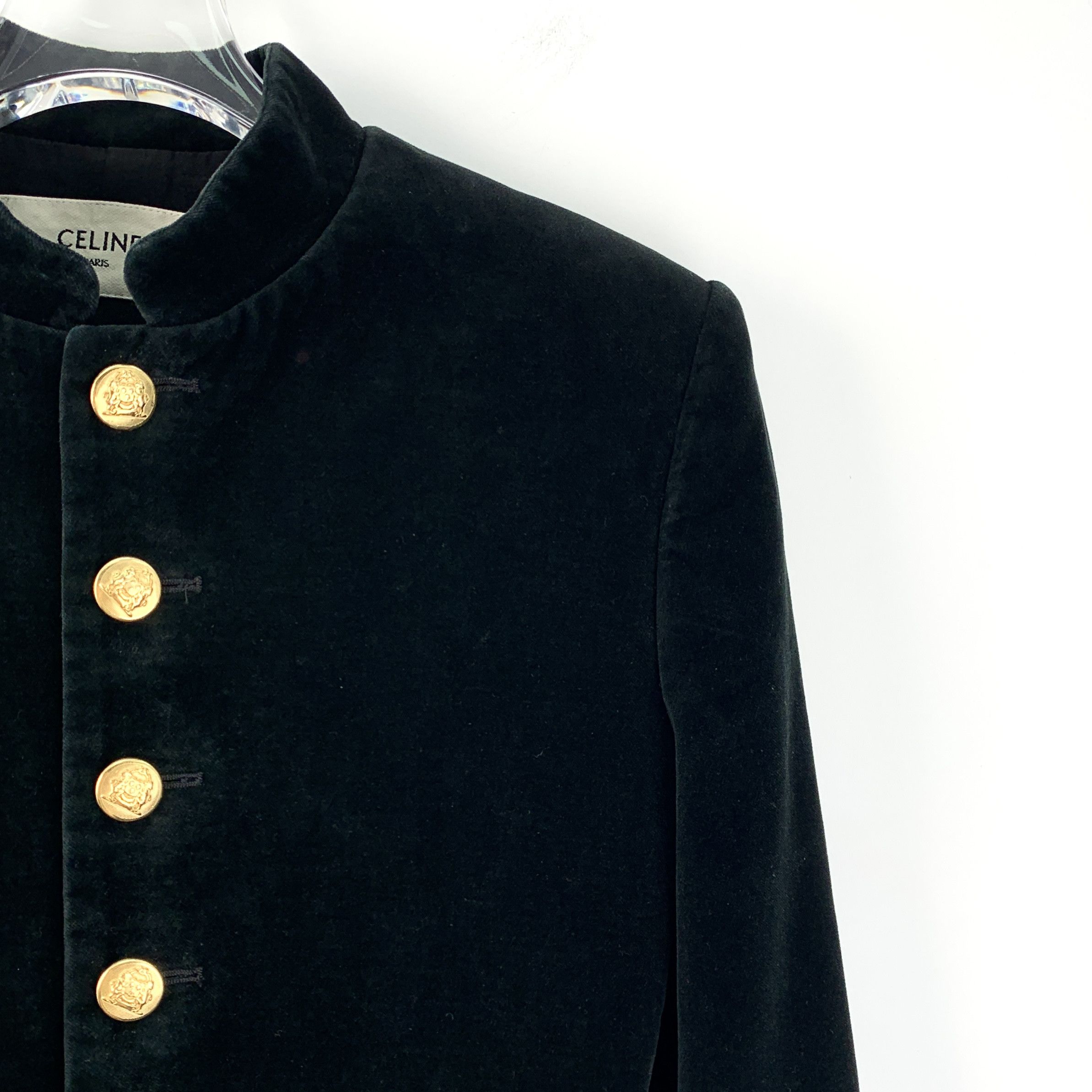 Celine Celine Black Velvet Cotton Long Sleeve Jacket (Size XS) Size XS / US 0-2 / IT 36-38 - 6 Thumbnail