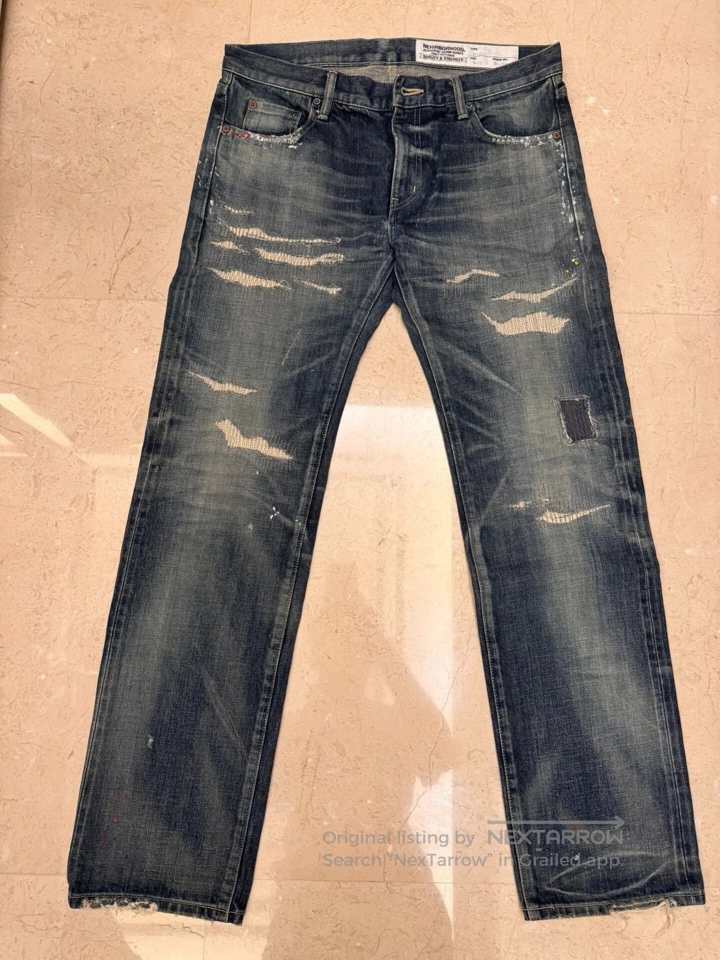 Neighborhood neighborhood distressed blue denim jeans. Size US 28 / EU 44 - 1 Thumbnail
